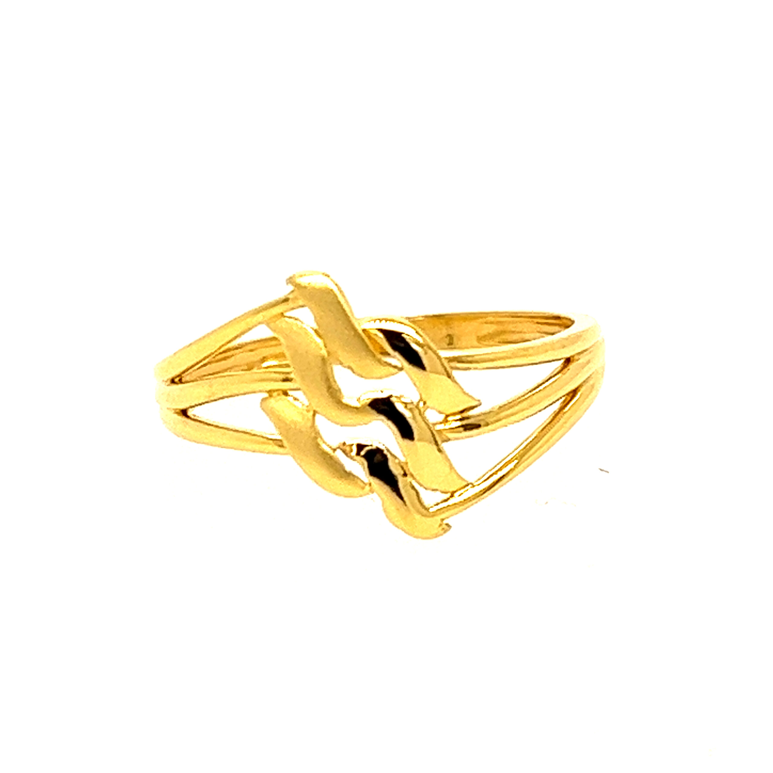 22k Gold Plain Layers Ring - Image 2