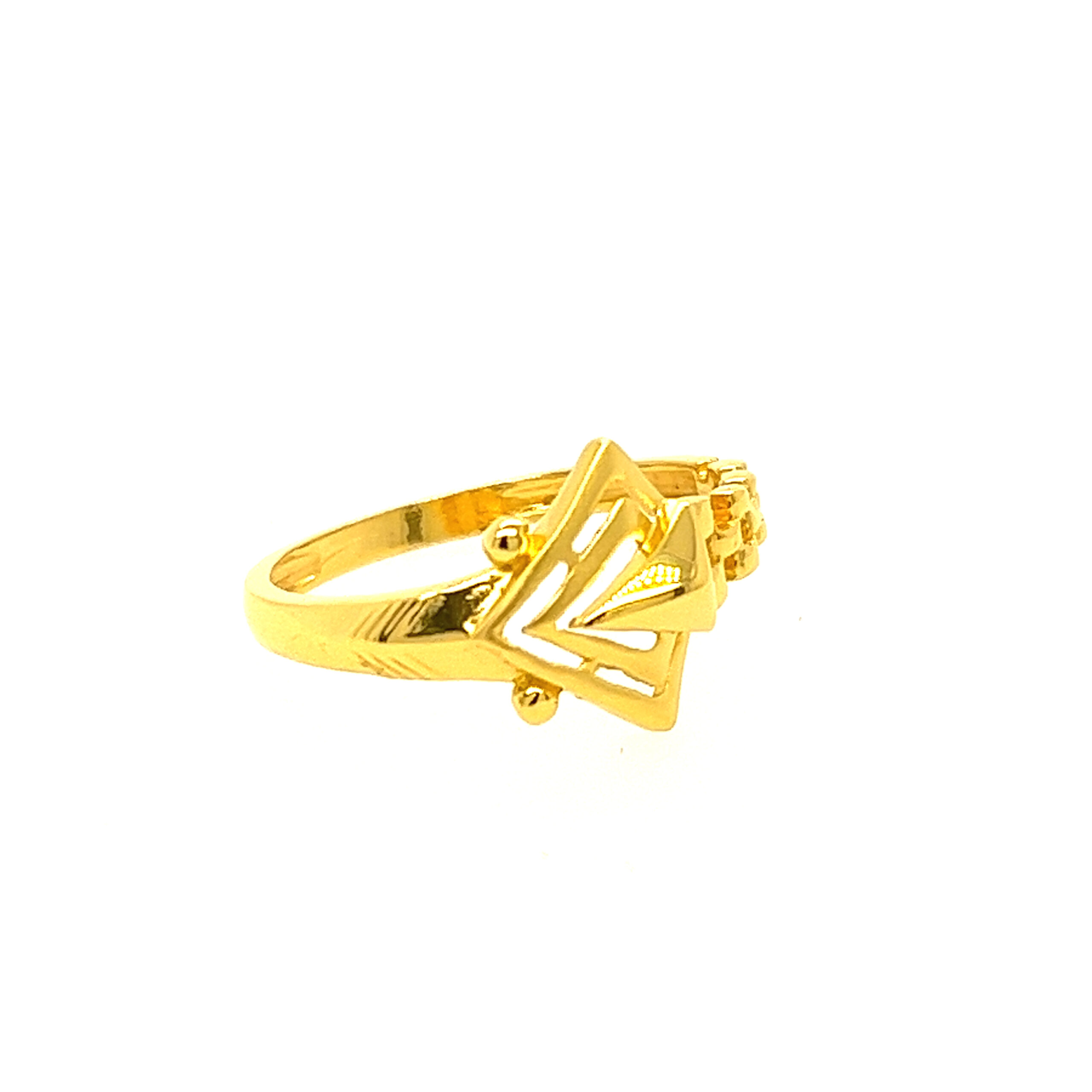 22k Gold Plain Sleek Ring - Image 3
