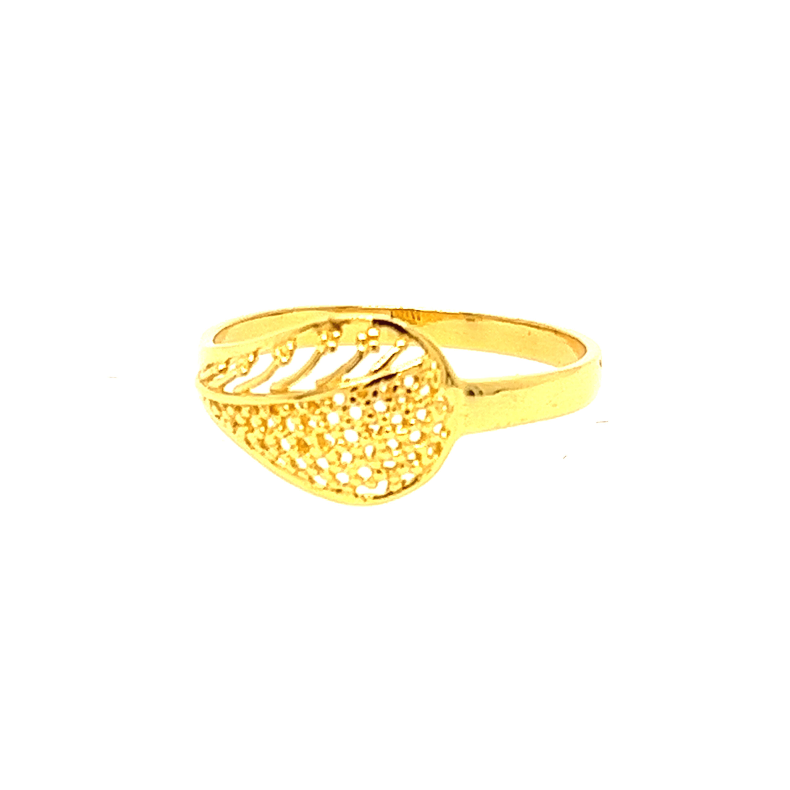 22k Gold Plain Shimmer Ring - Image 3