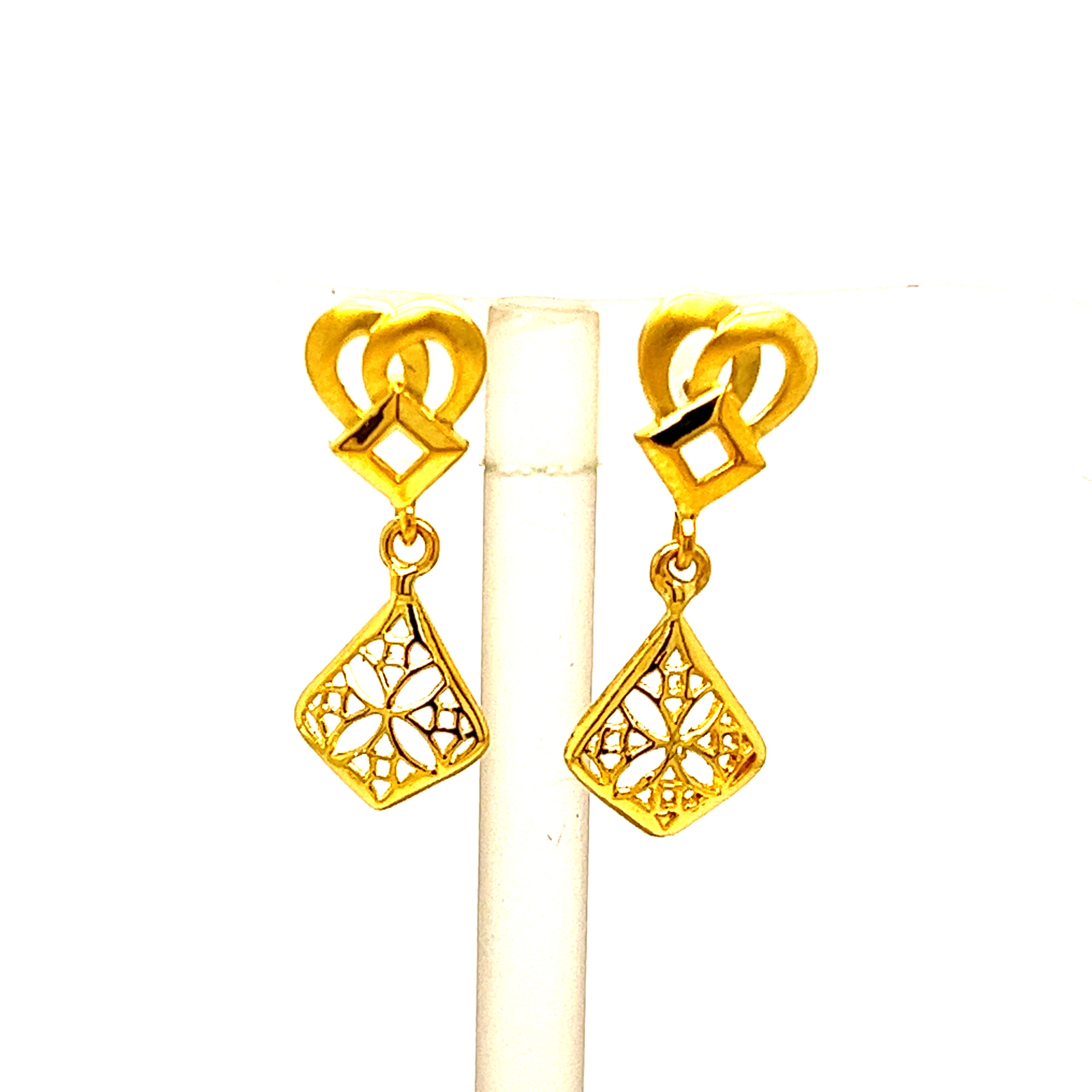 22k Yellow Gold Ultra Light Weight Attractive Earrings