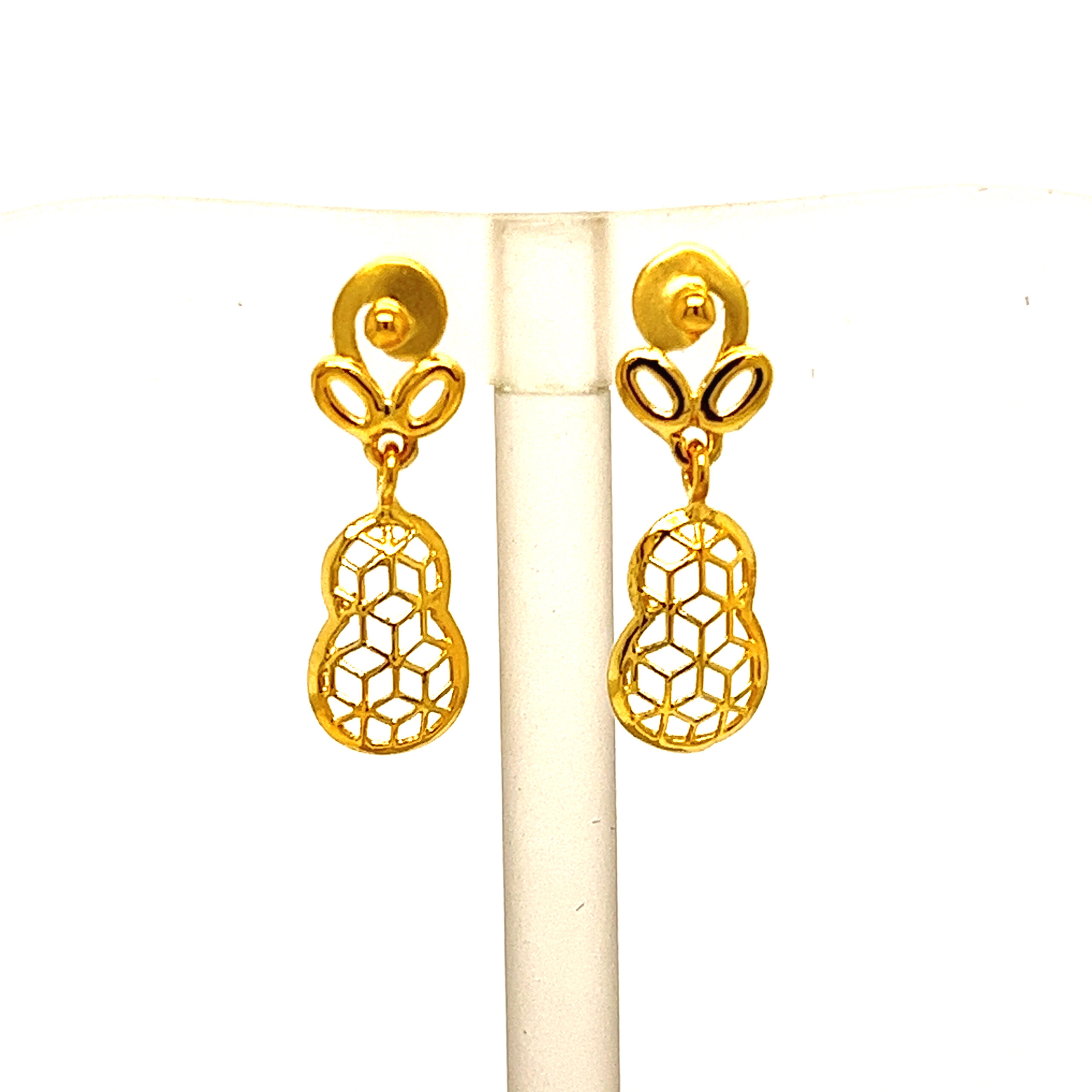 22k Yellow Gold Ultra Light Weight Graceful Earrings