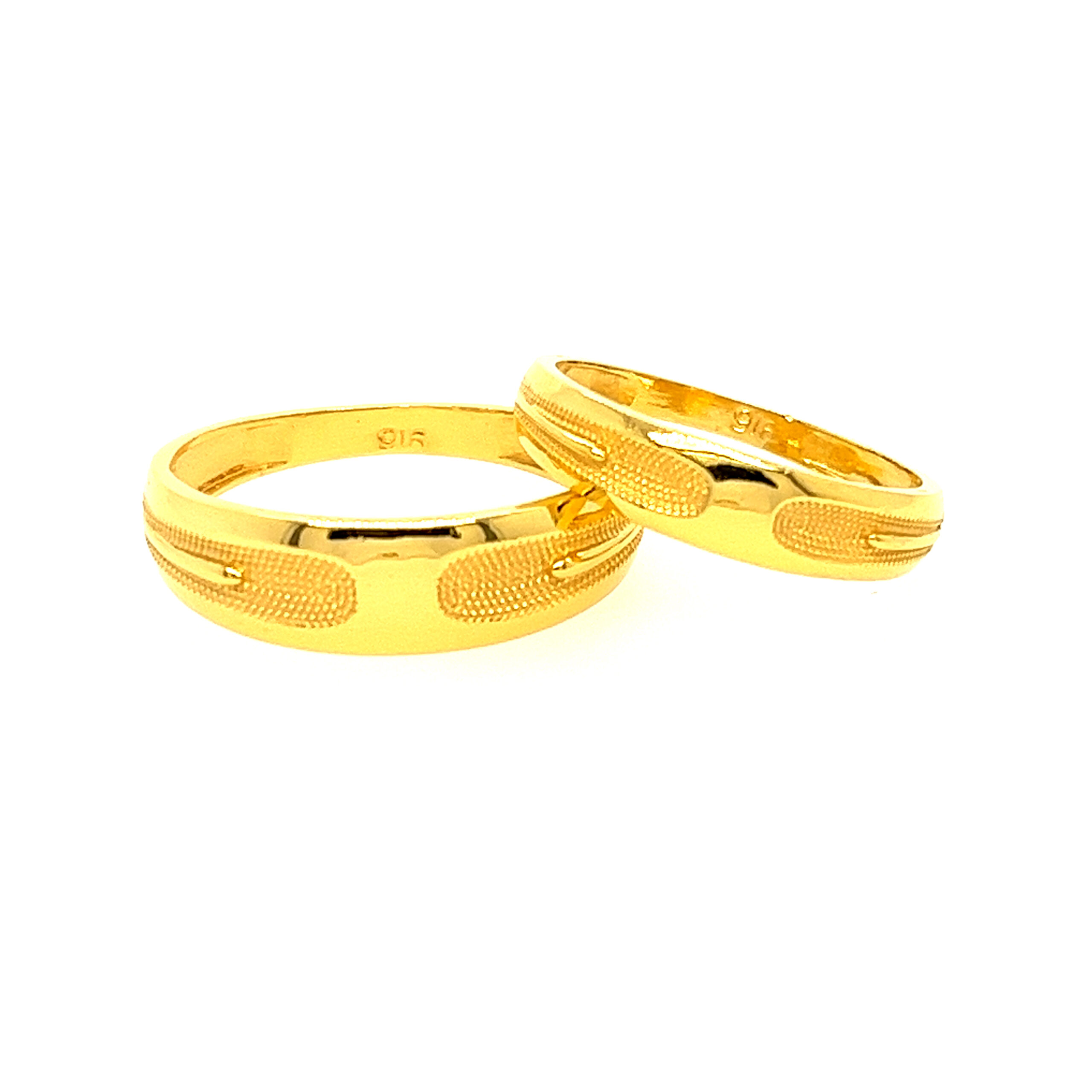 22k Yellow Gold Stylish Couple Bands