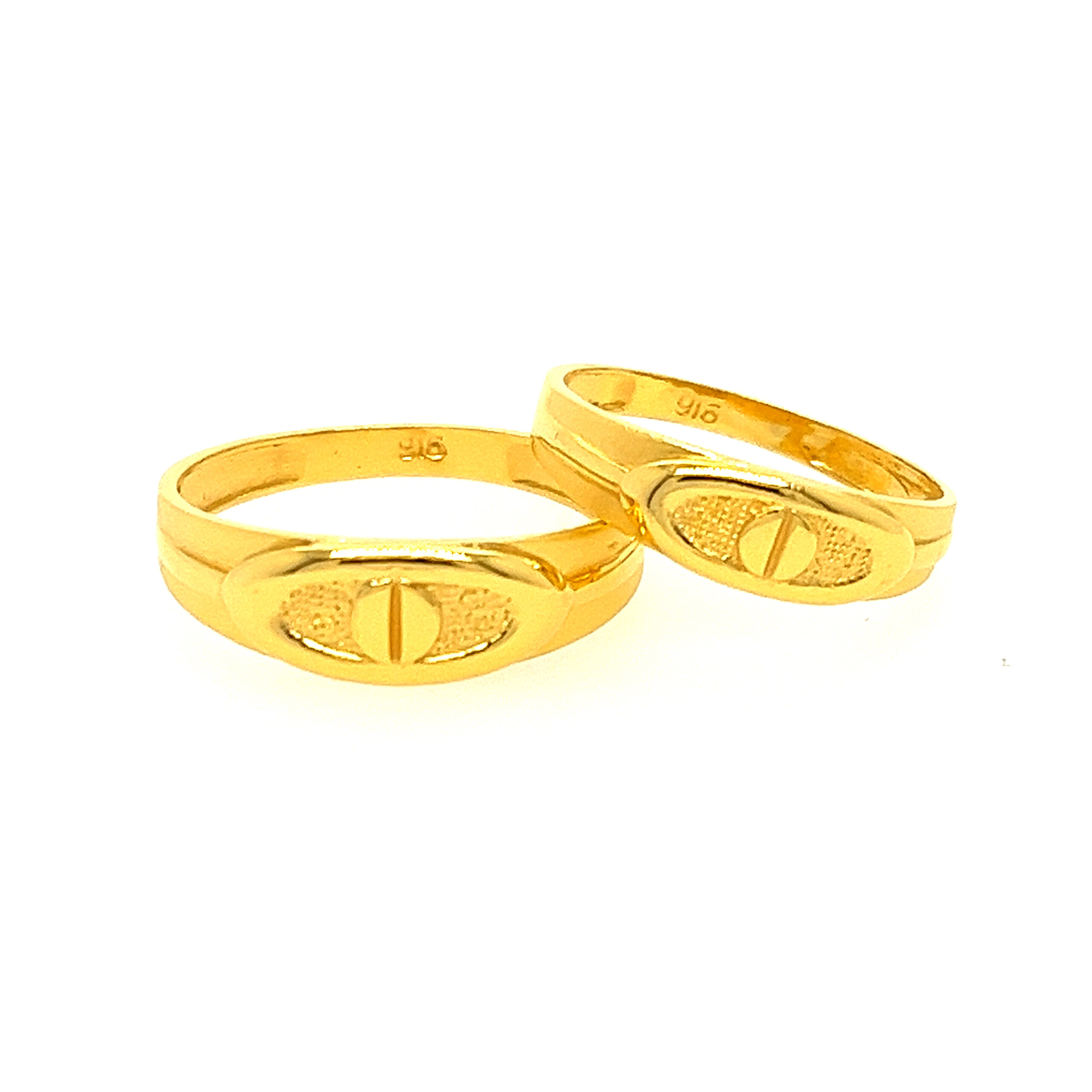 22k Yellow Gold Elegant Couple Bands
