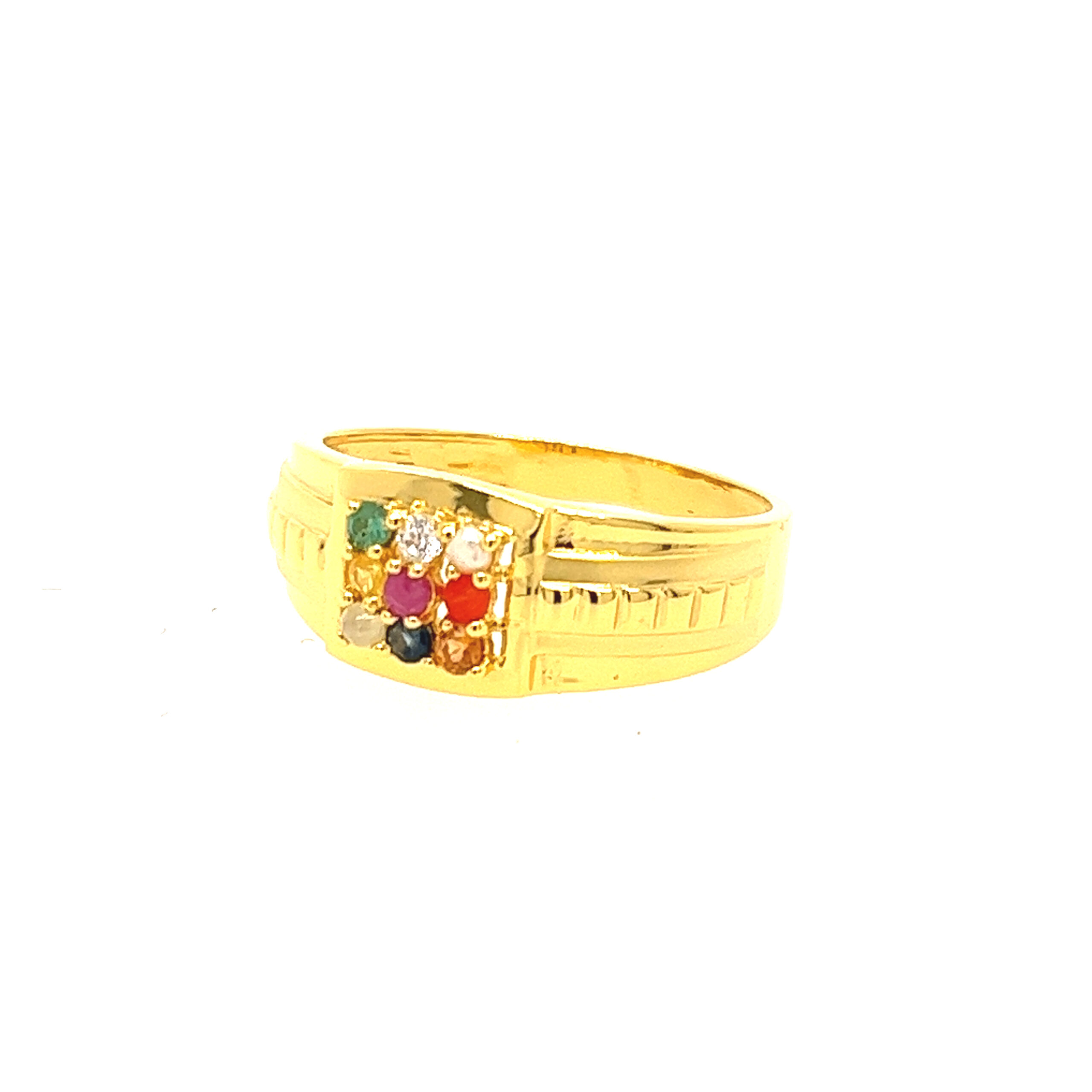 22k yellow gold navratan ring - Image 2