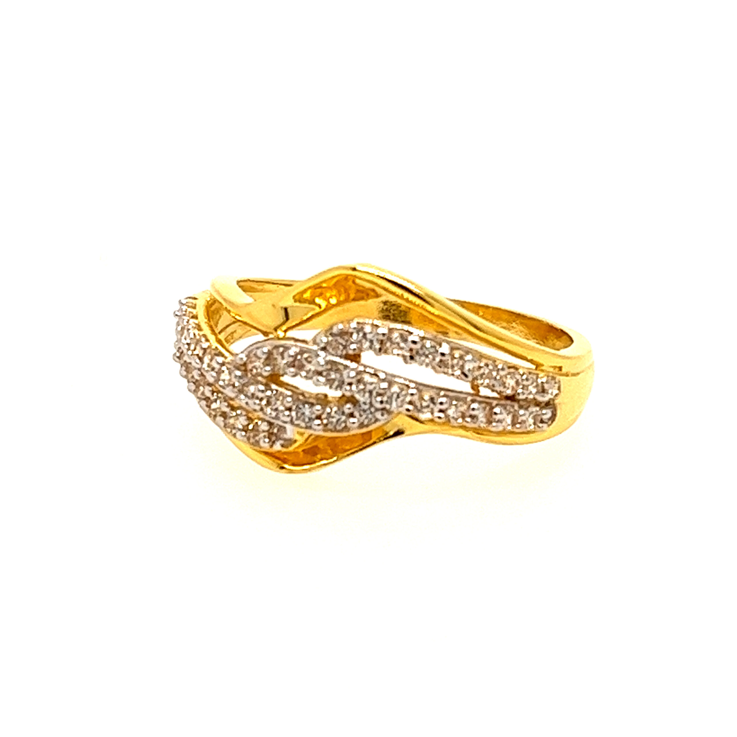 22k Yellow Gold Glam CZ Ring