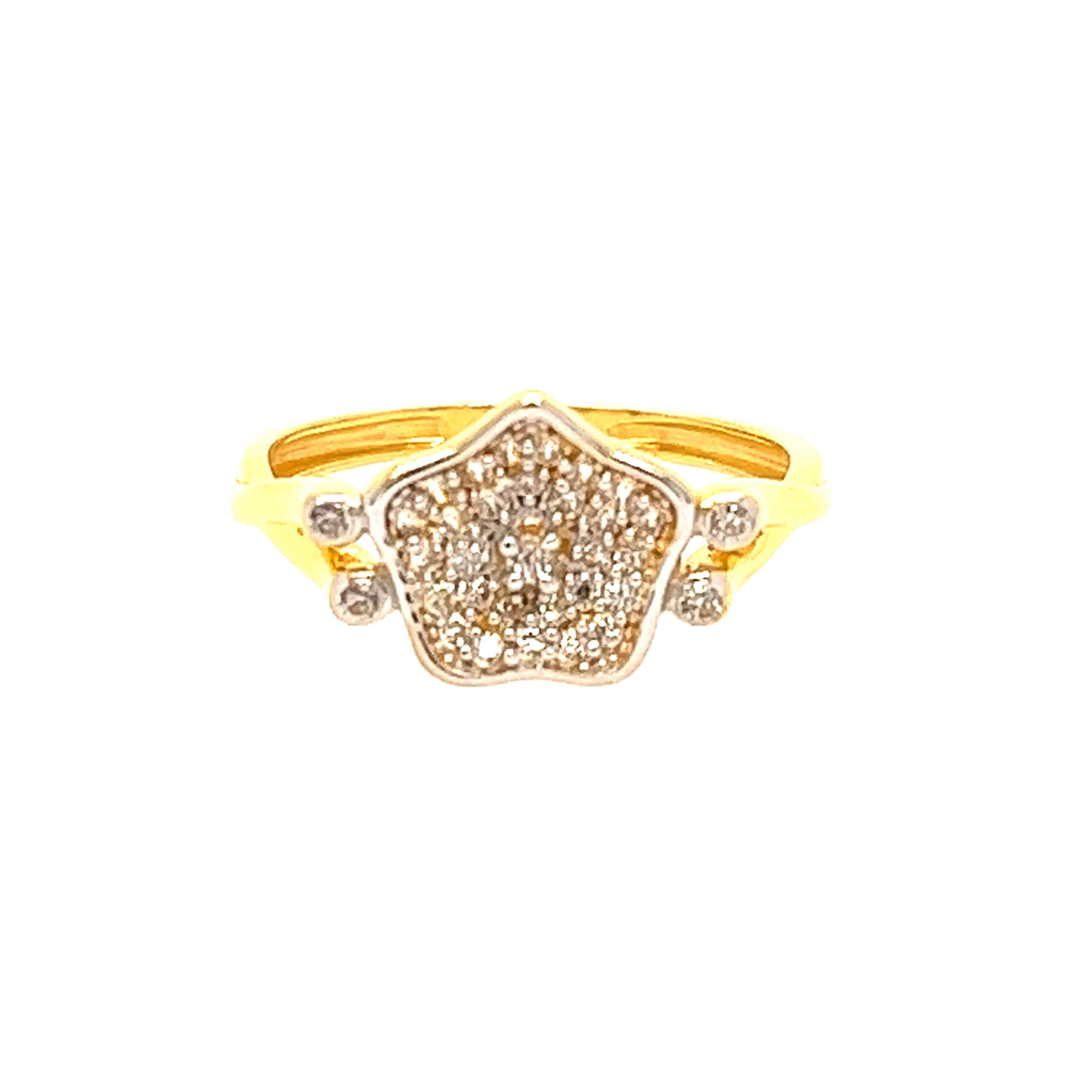 22k Yellow Cluster CZ Ring - Image 2