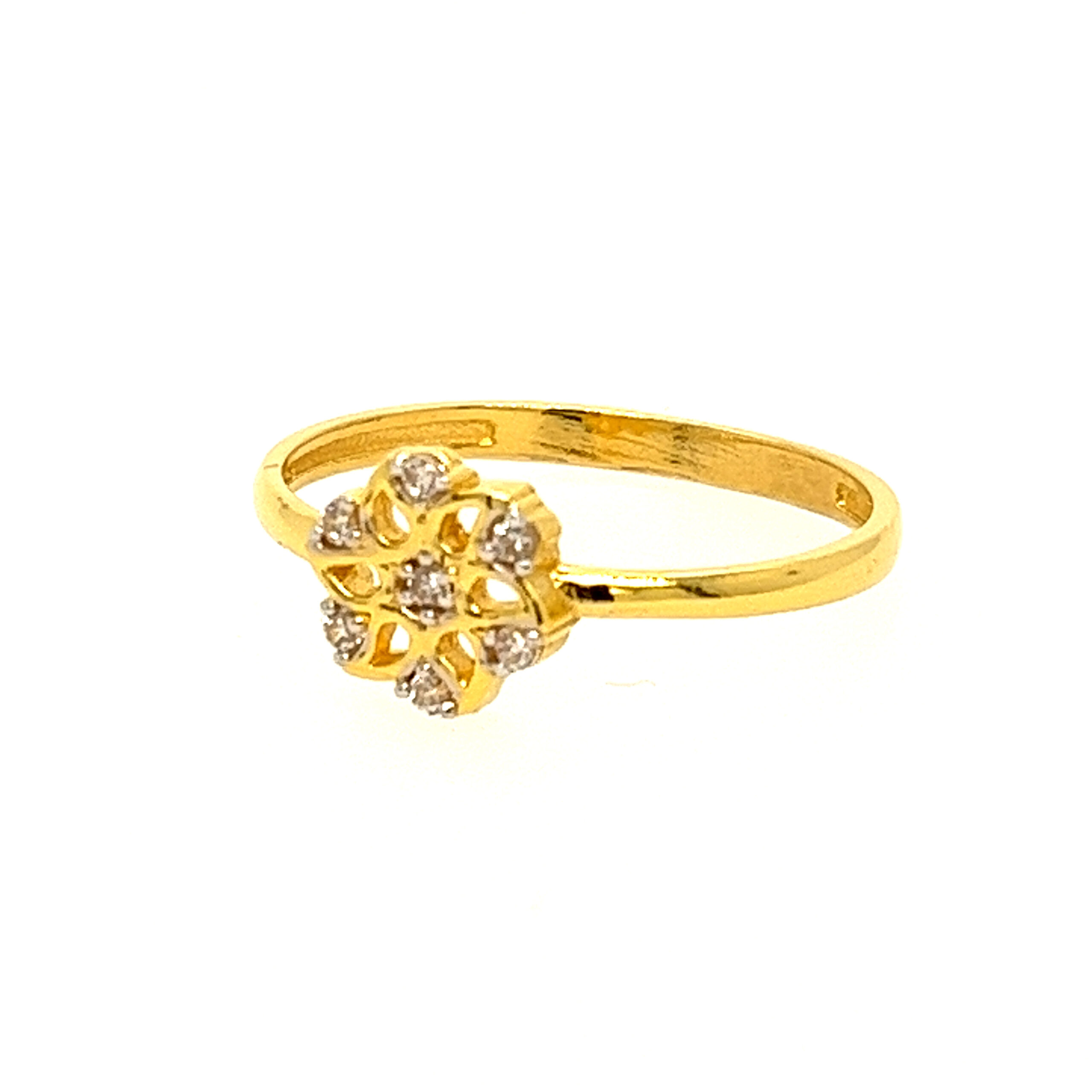 22k Yellow Gold Shining CZ Ring