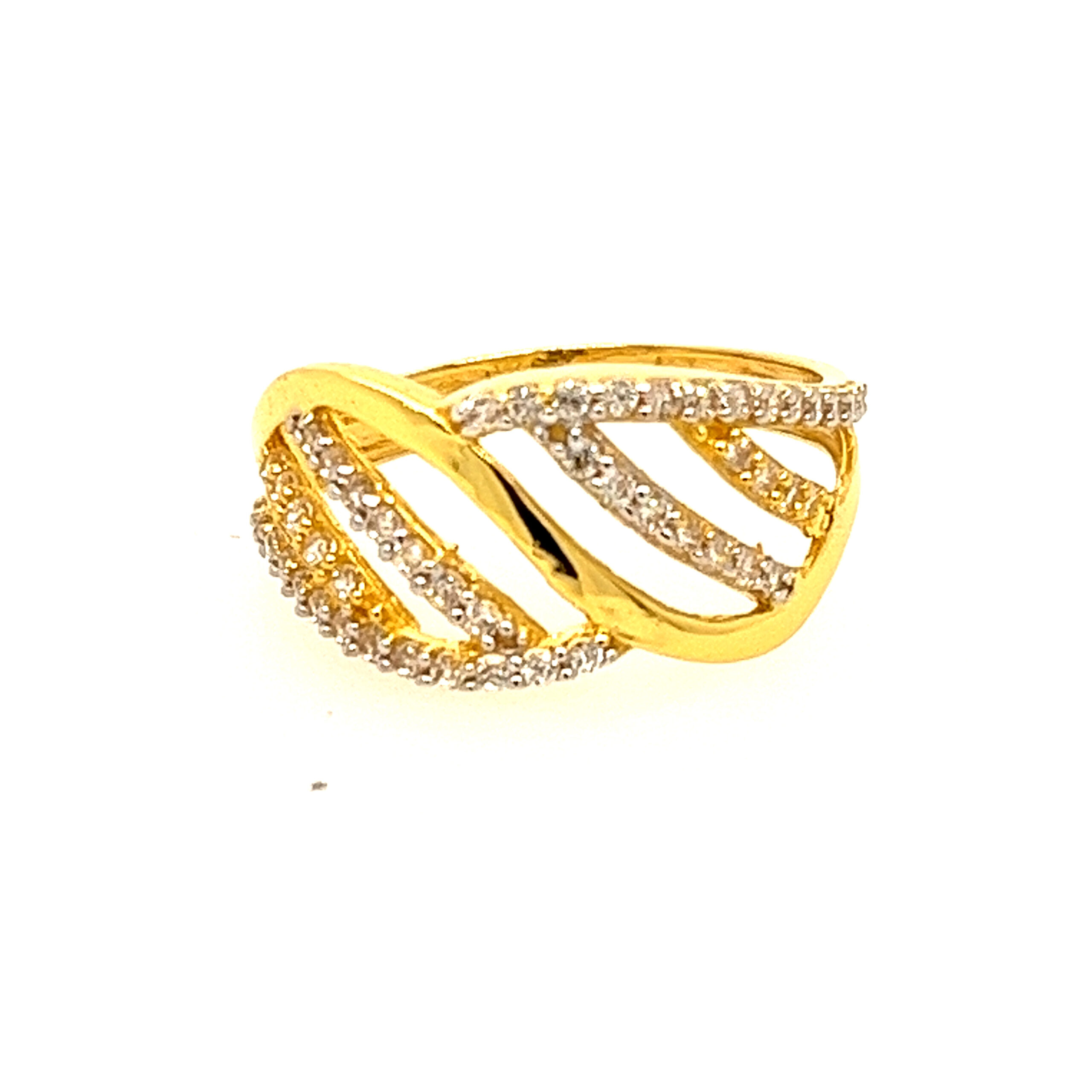 22k Yellow Gold Gloria CZ Ring - Image 3