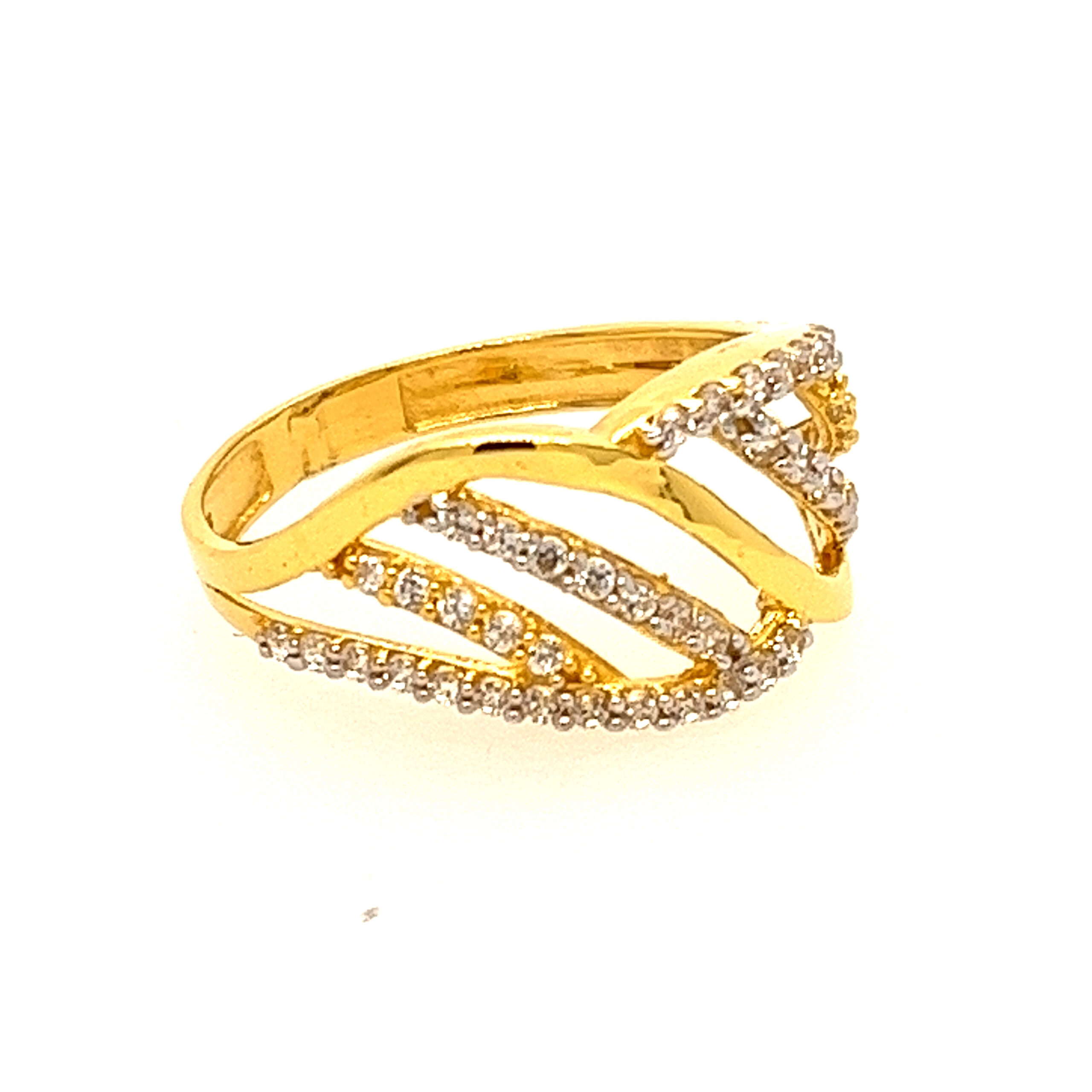 22k Yellow Gold Gloria CZ Ring - Image 2
