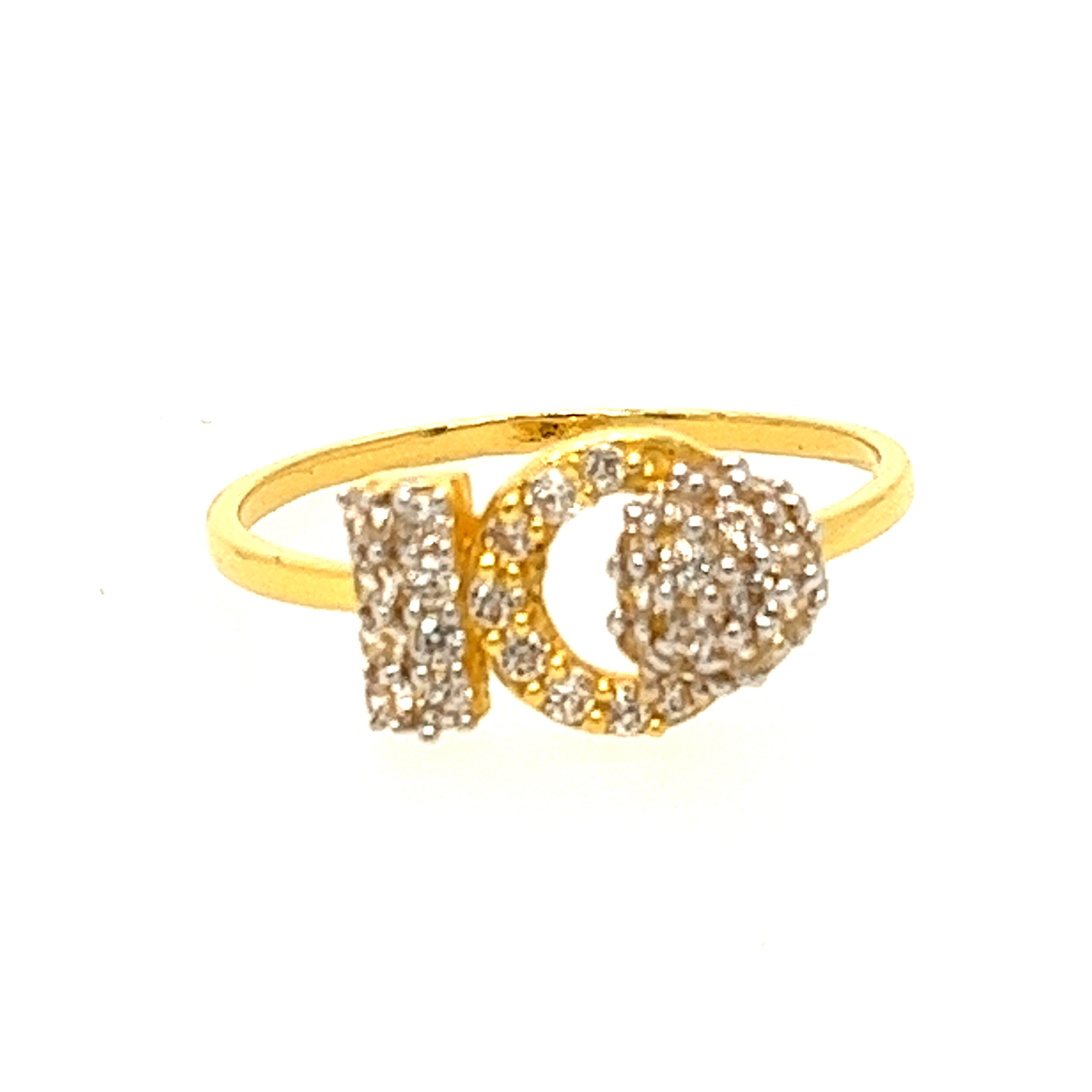 22k Yellow Gold Flyod CZ Ring