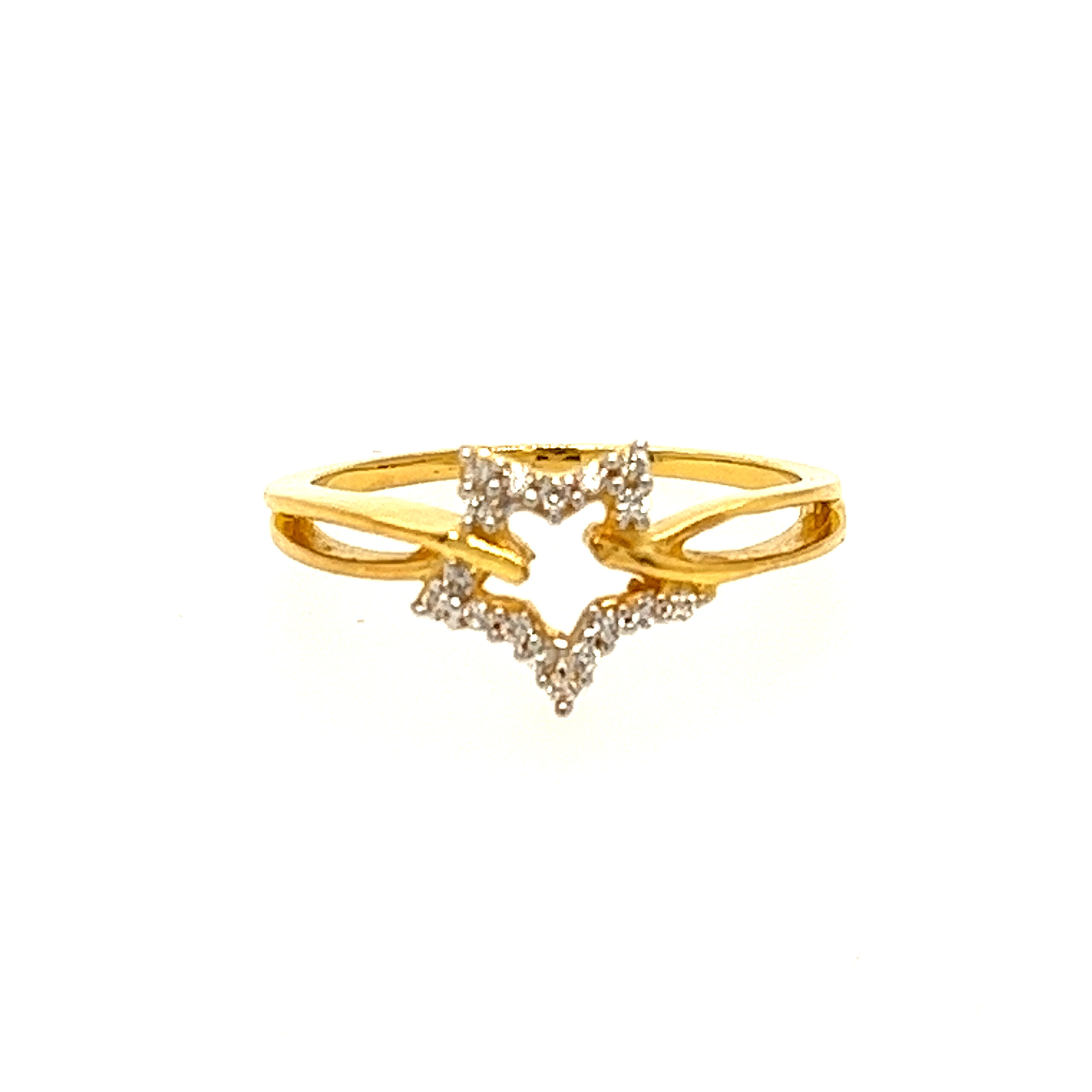 22K Yellow Gold Star CZ Ring - Image 2