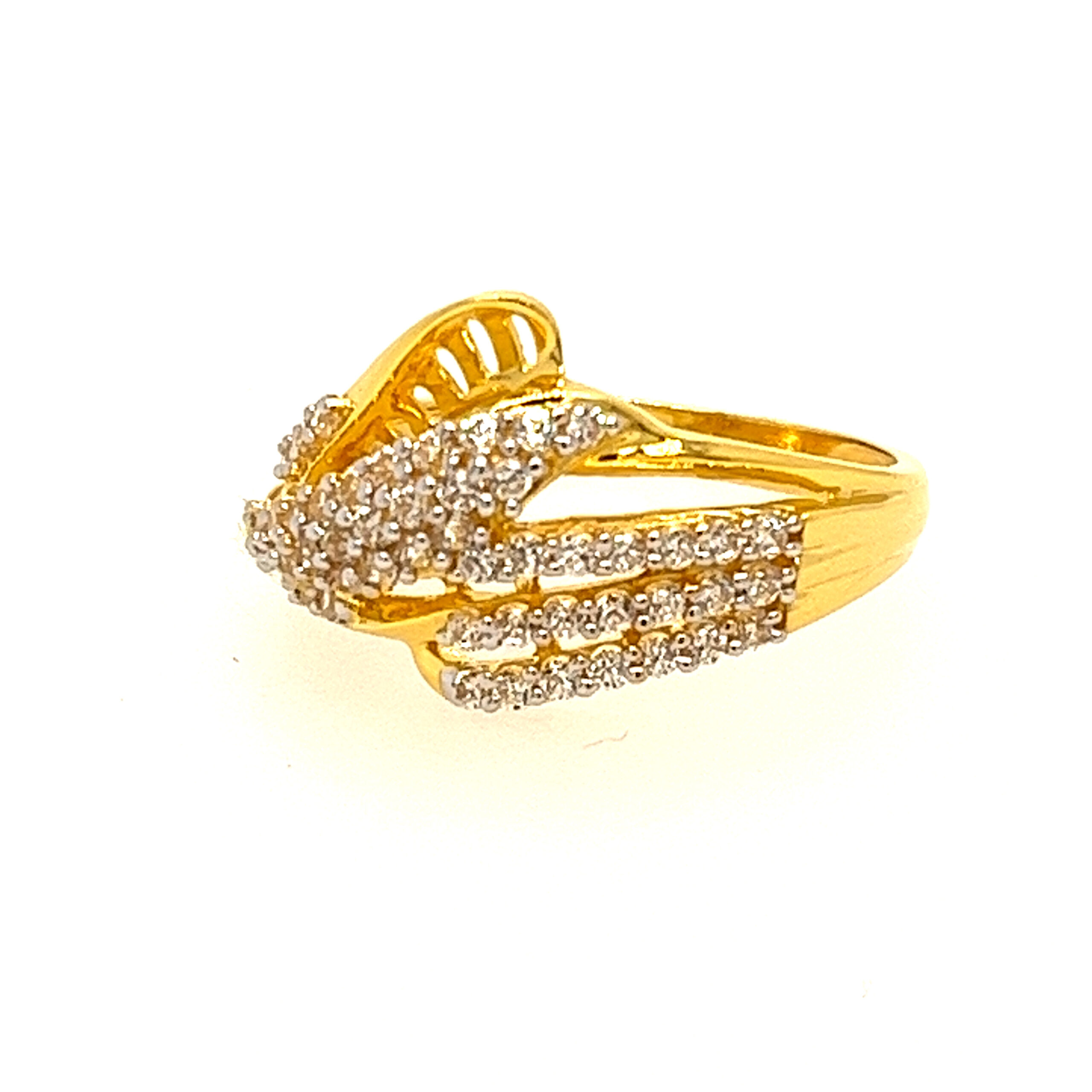 22k Yellow Gold Classy CZ Ring - Image 2