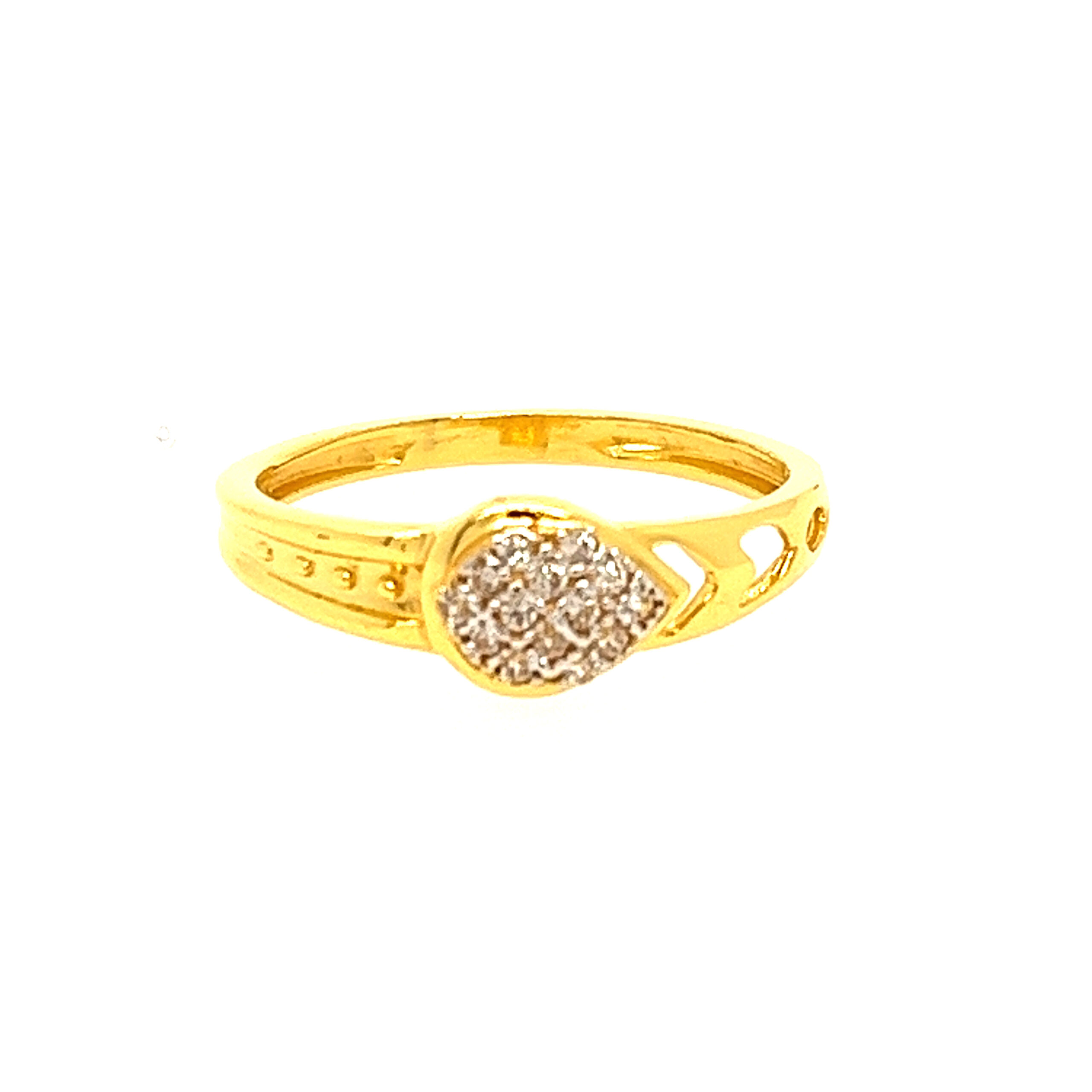 22k Yellow Gold Graceful CZ Ring - Image 2
