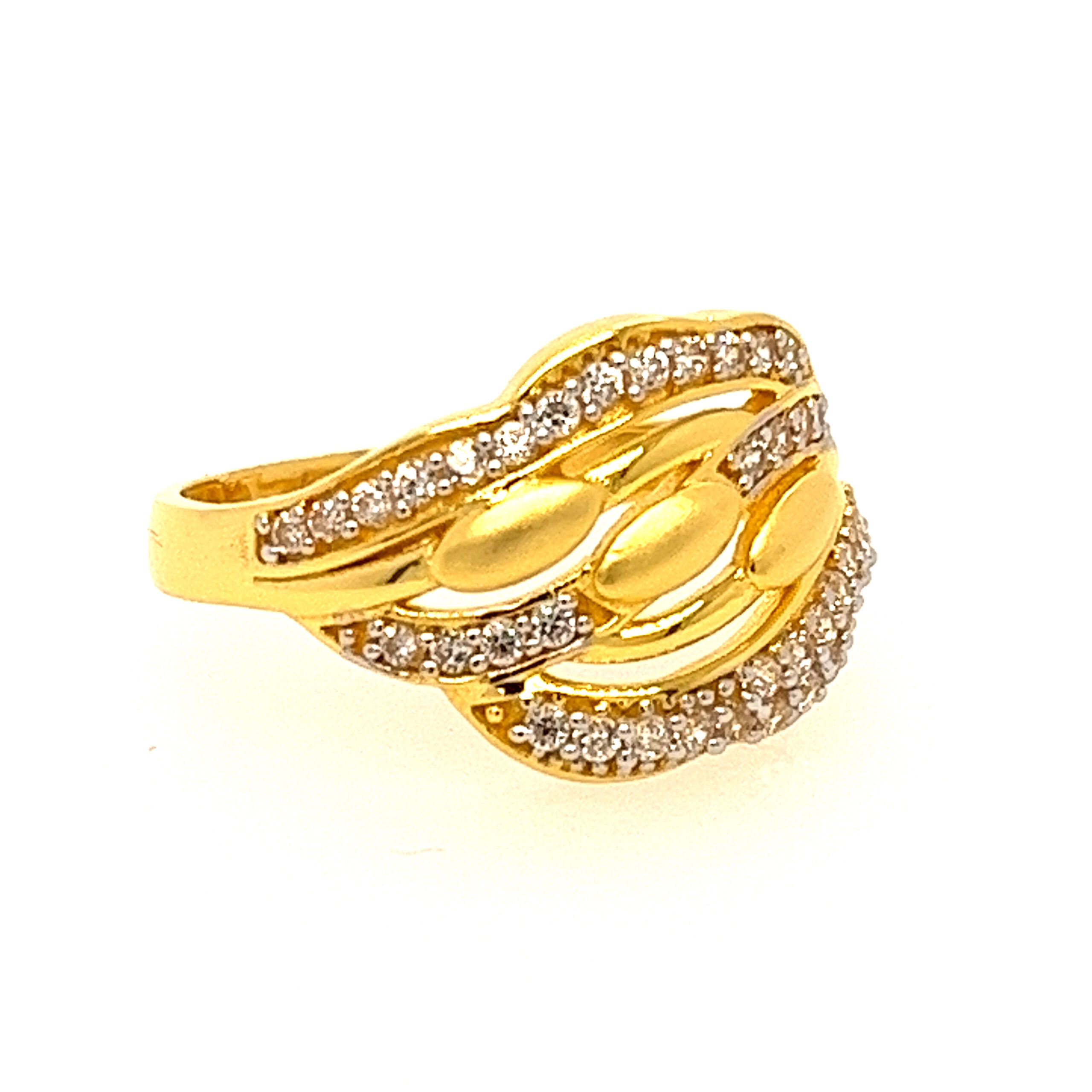 22k Yellow Gold Raisha CZ Ring