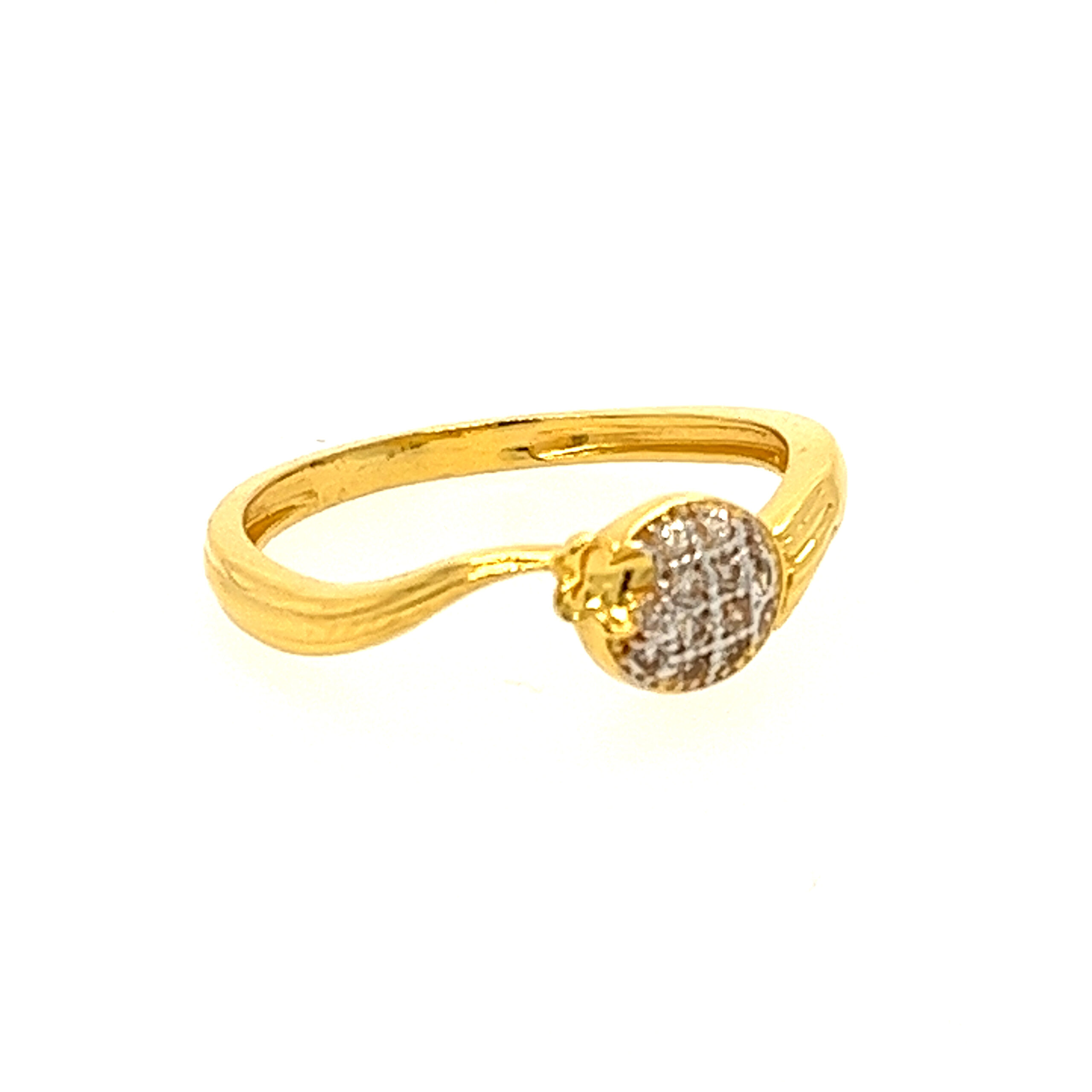 22k Yellow Gold Simple CZ Ring - Image 2