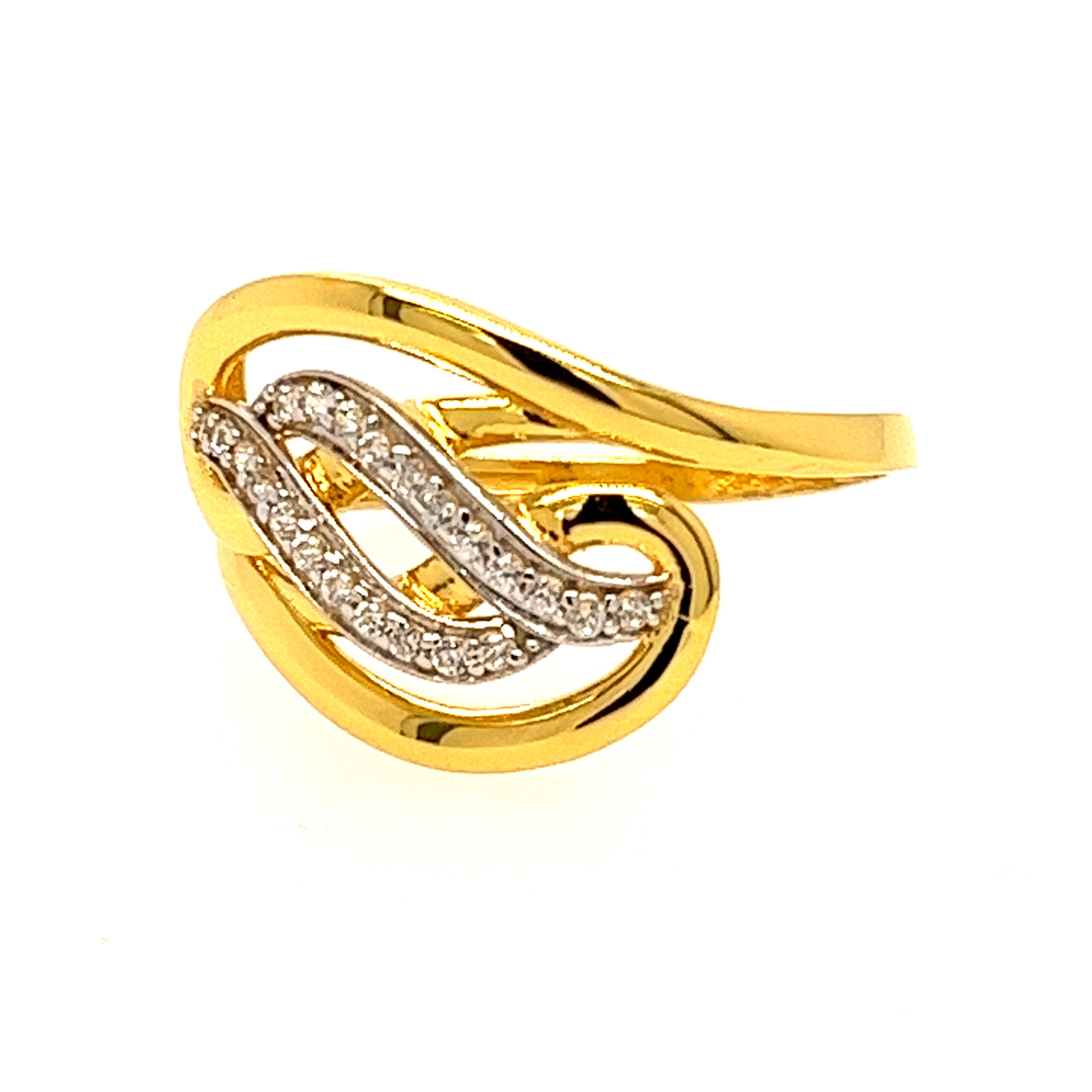 22k Yellow Gold Razzle Dazzle CZ Ring - Image 2