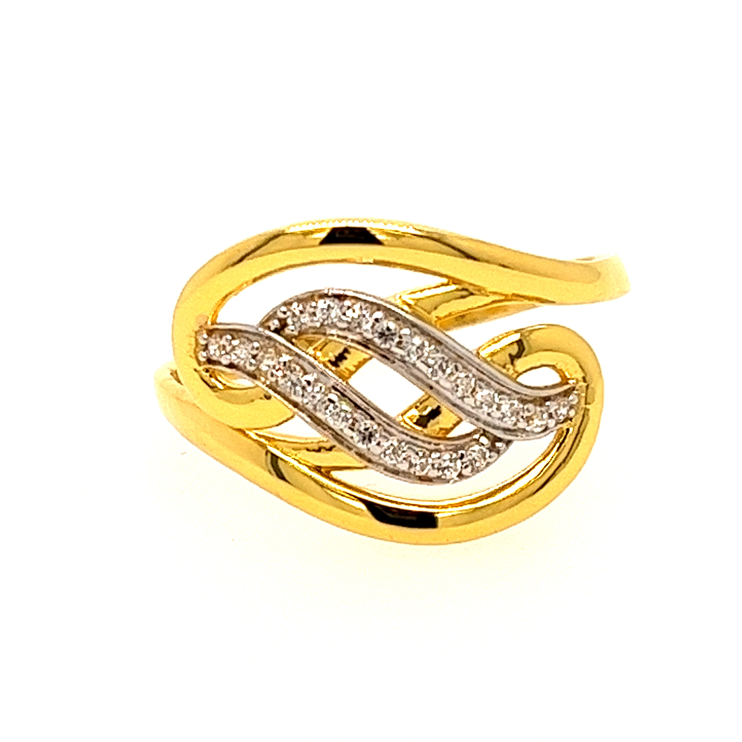 22k Yellow Gold Razzle Dazzle CZ Ring