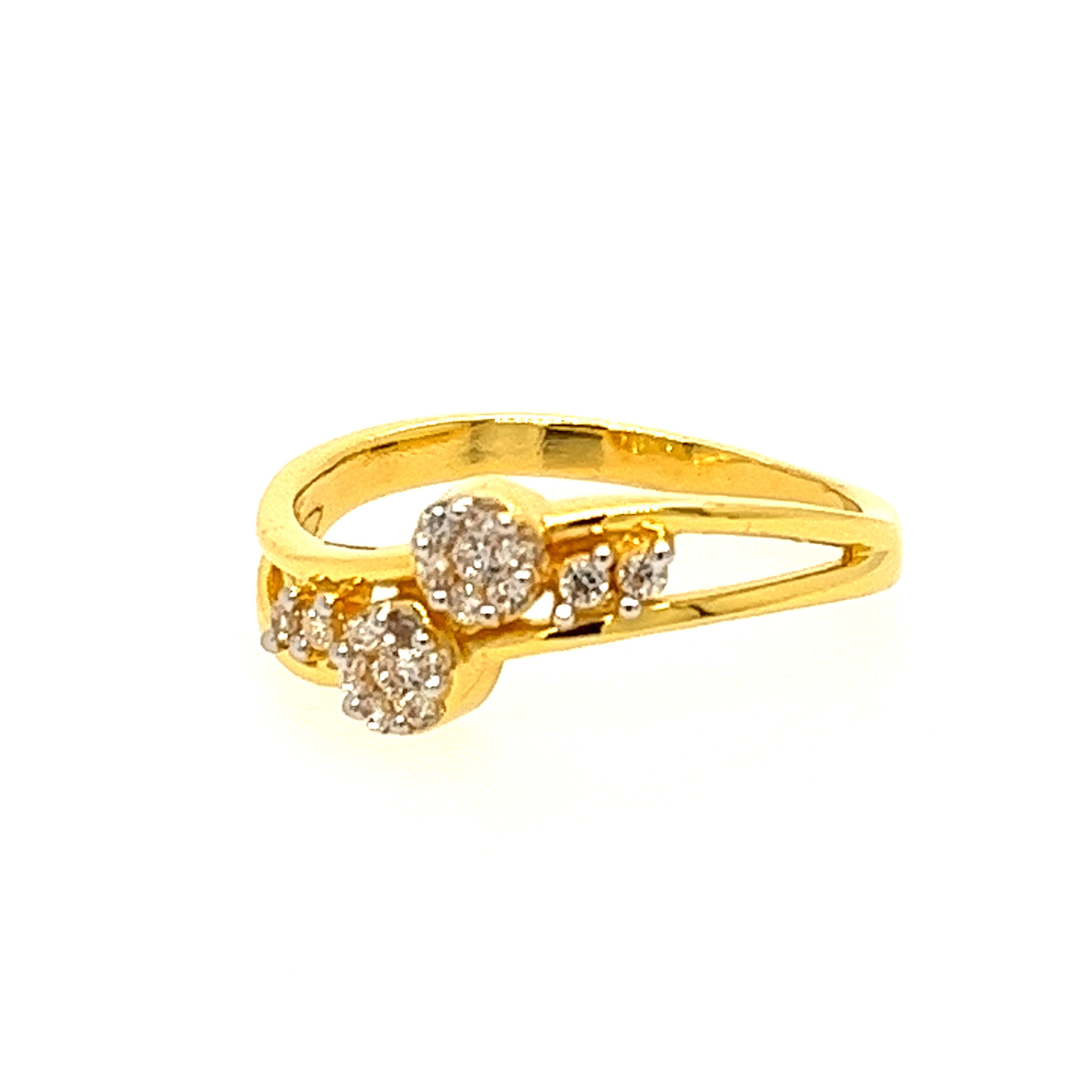 22k Yellow Gold Simple CZ Ring