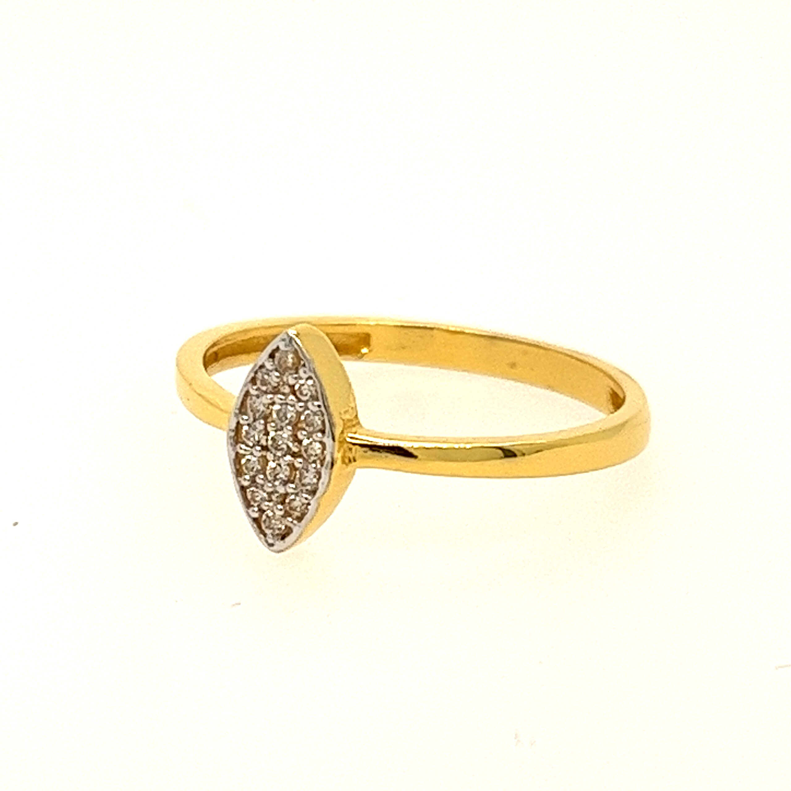 22k Yellow Gold Classic CZ Ring - Image 2