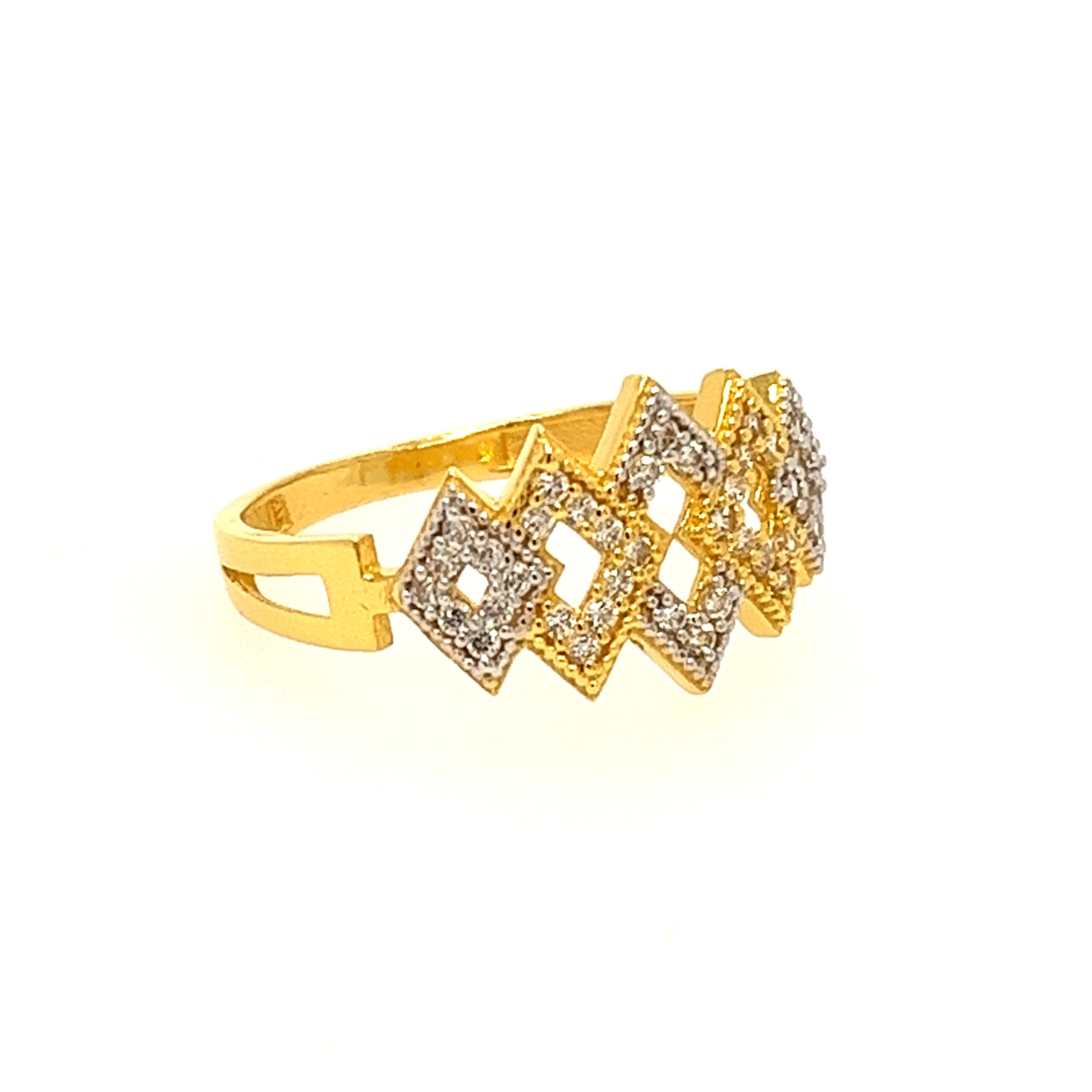 22k Yellow Gold Classy CZ Ring - Image 2