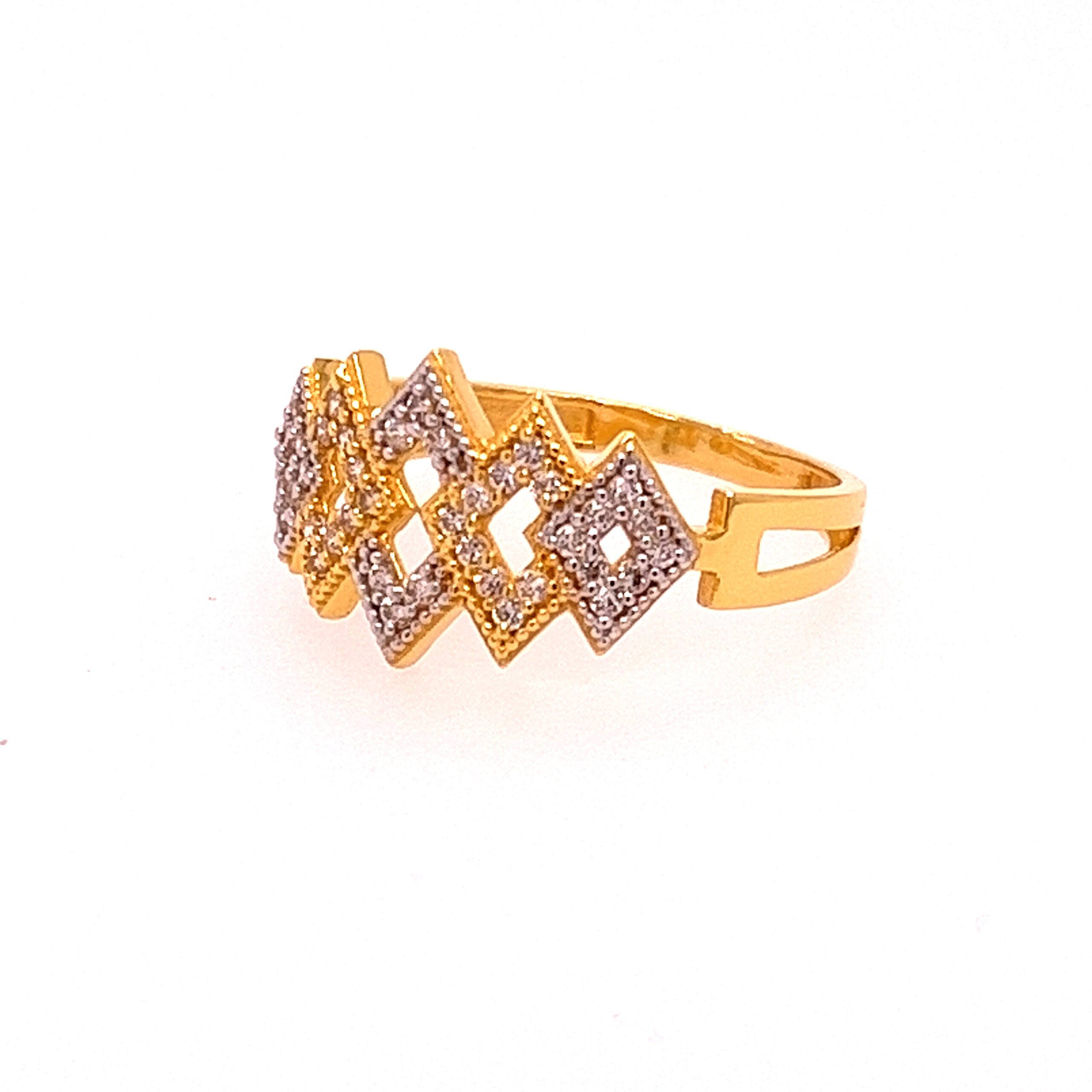 22k Yellow Gold Classy  CZ Ring