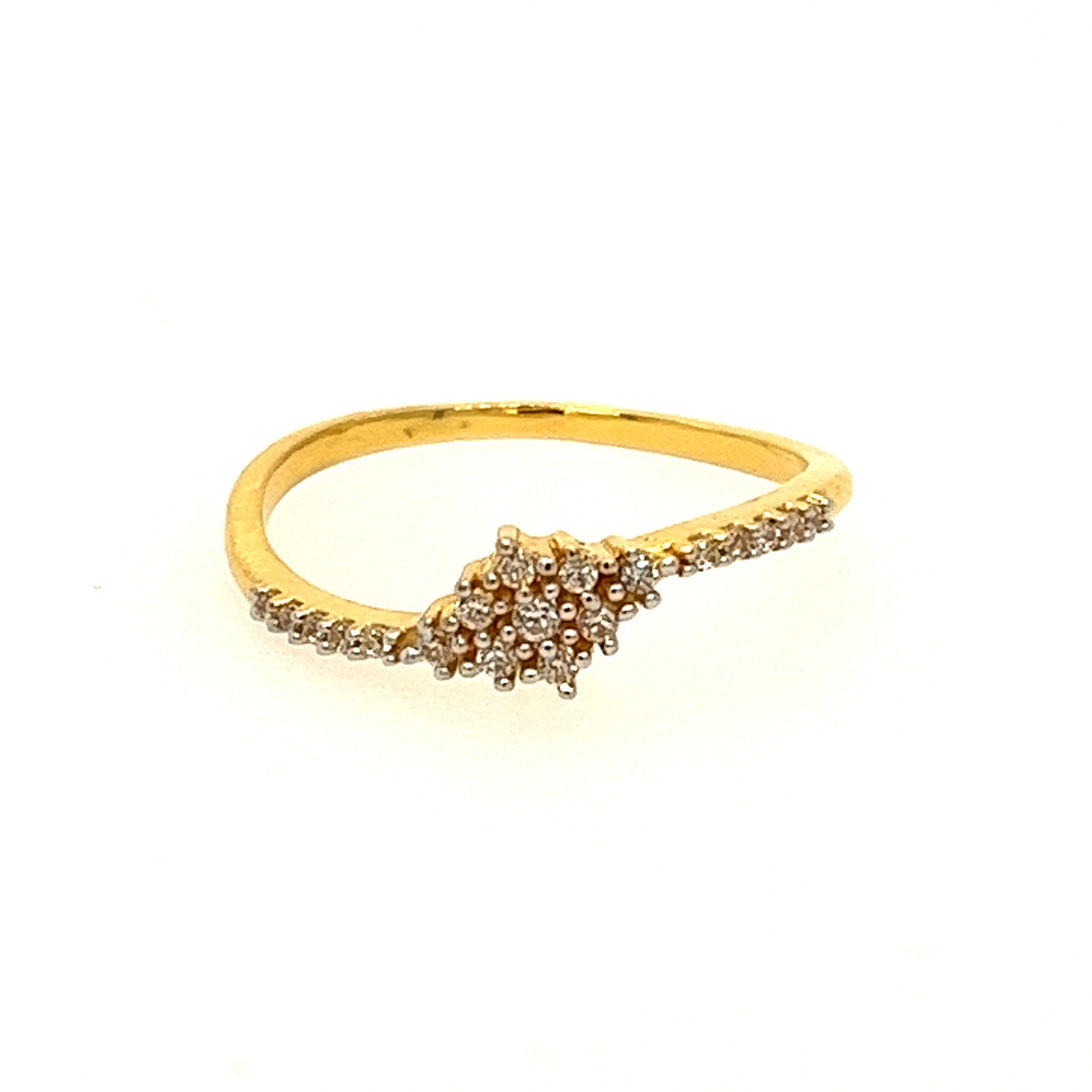 22k Yellow Gold Simple CZ Ring - Image 2