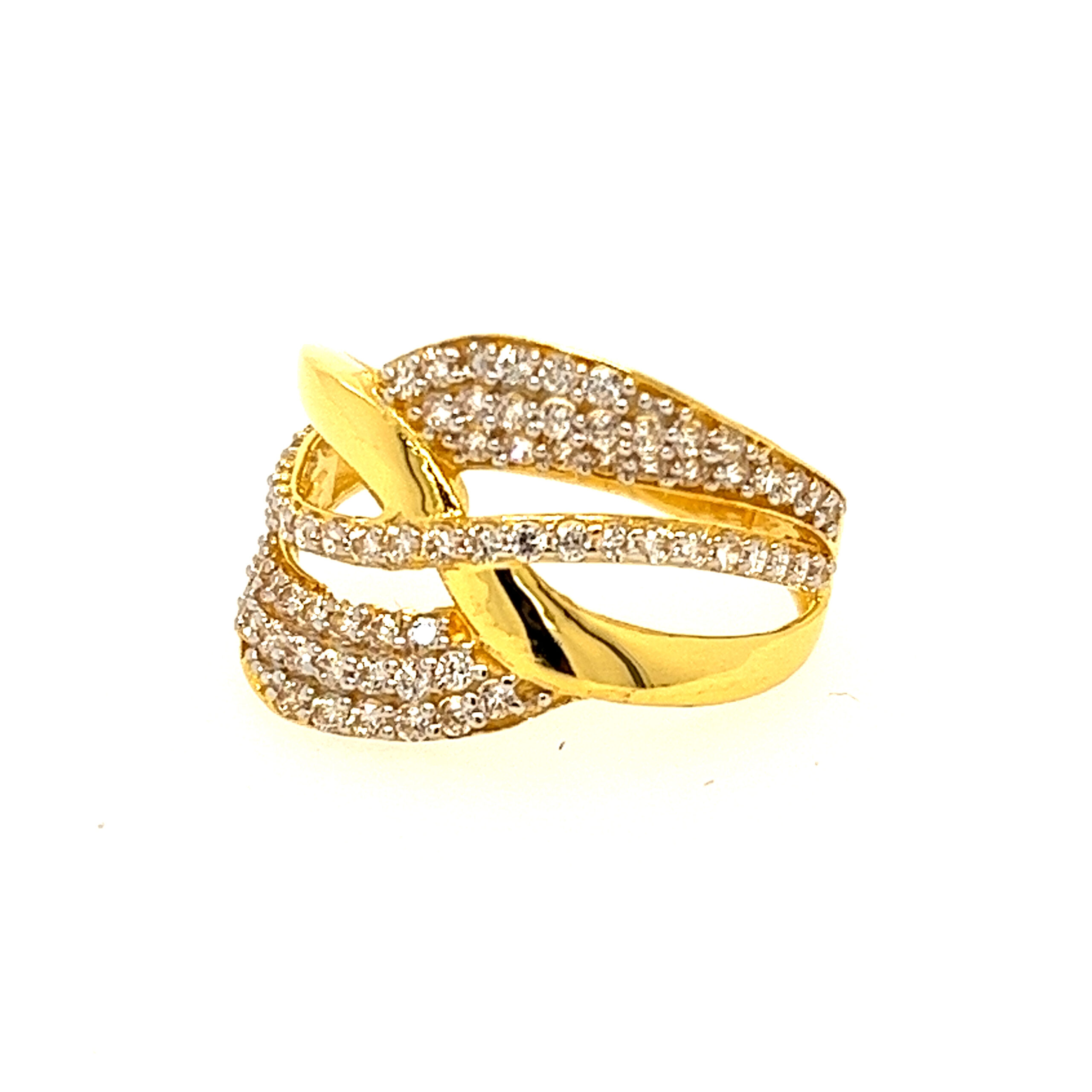 22k Yellow Gold Stunning CZ Ring - Image 2