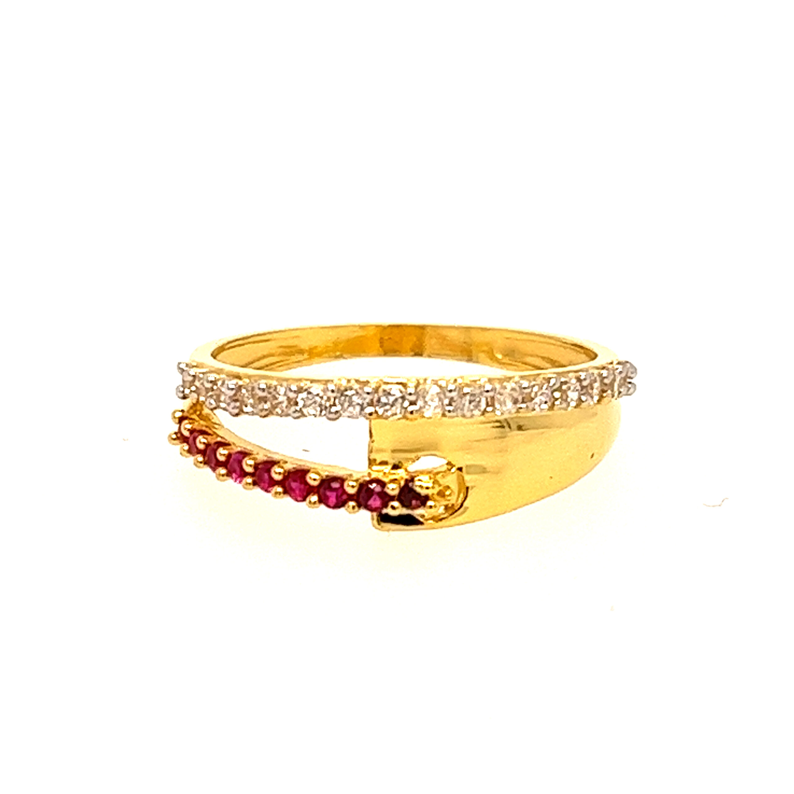 22k Yellow Gold Elegant CZ Ring
