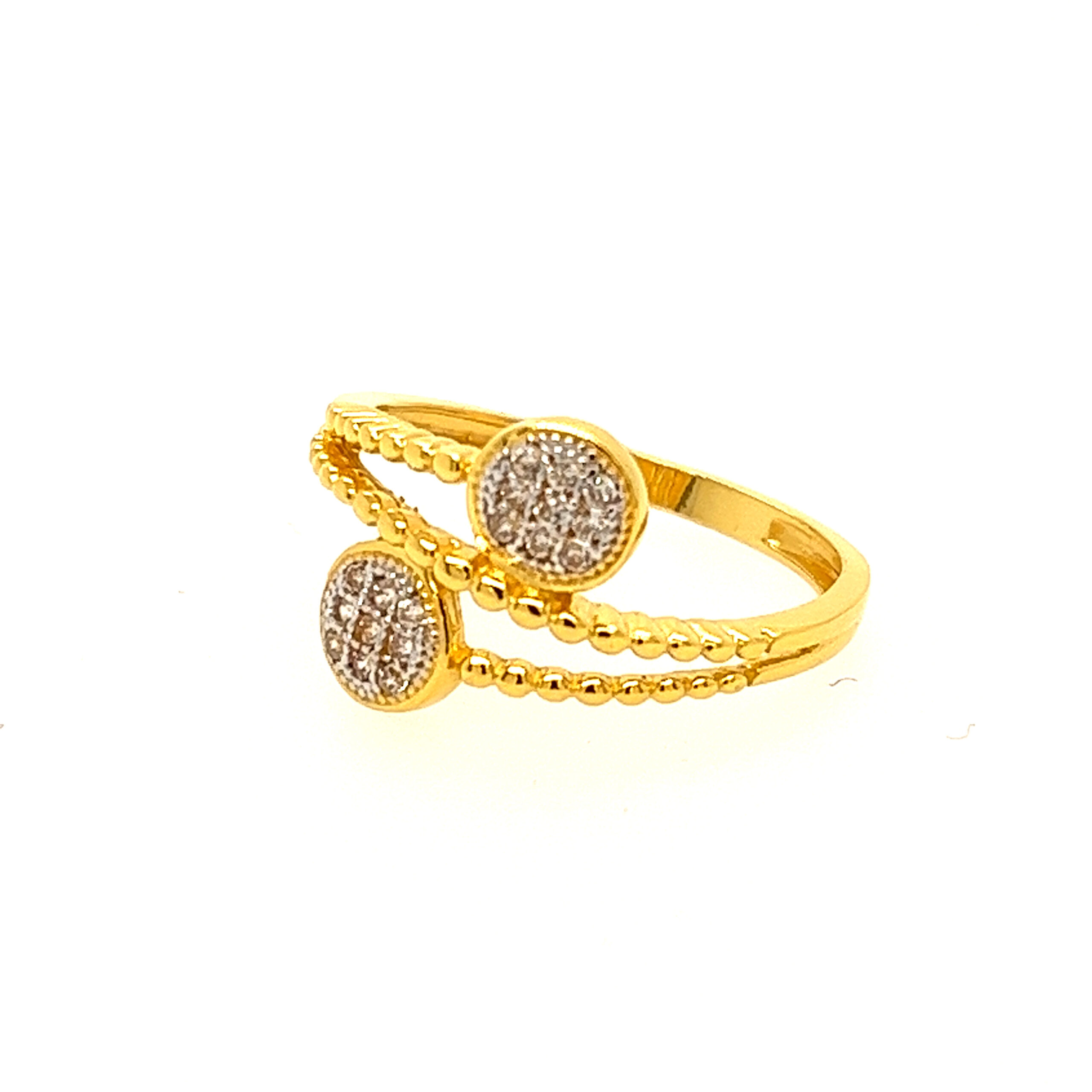 22k Yellow Gold Fancy  CZ Ring