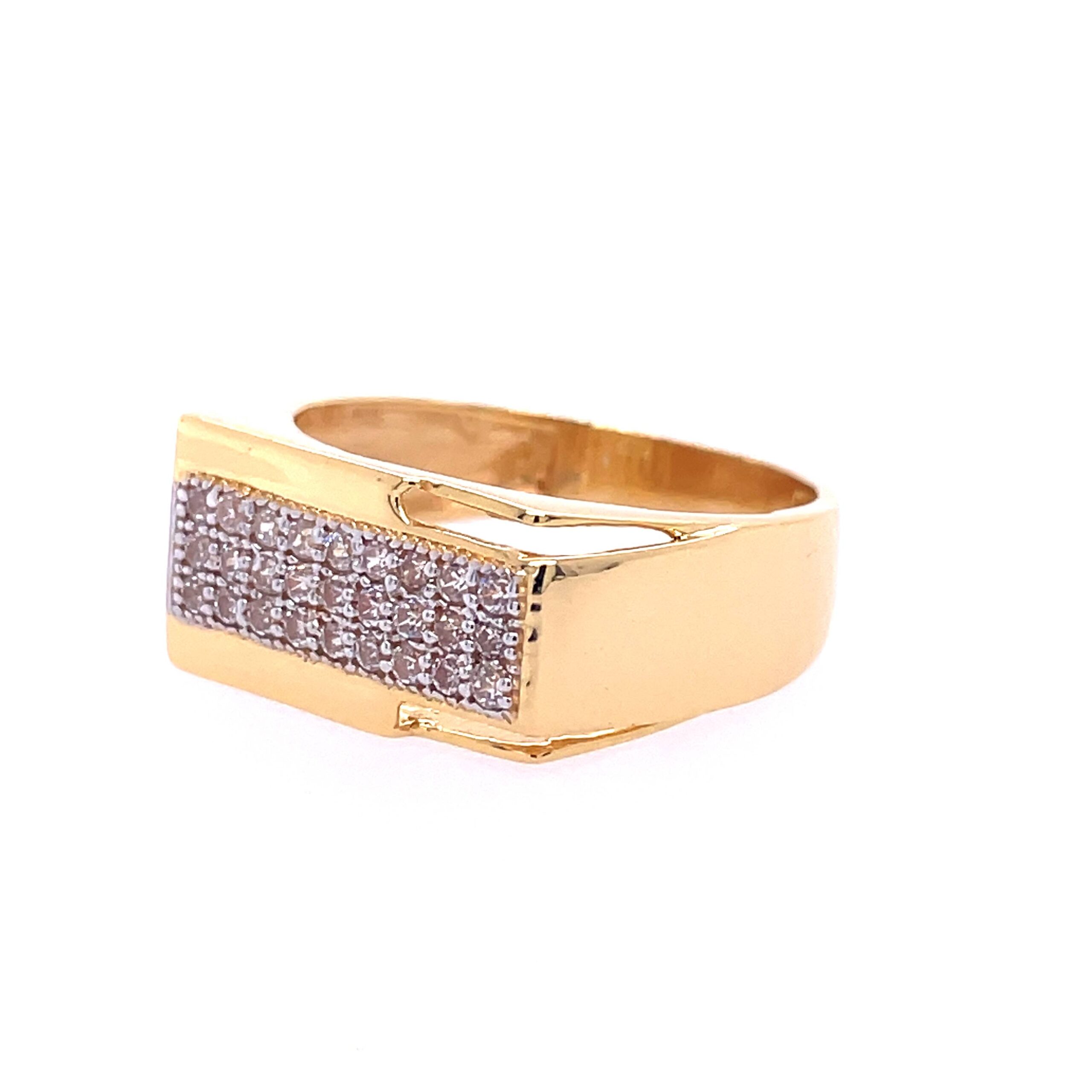 22k Yellow Gold Micro Setting Stone CZ Ring