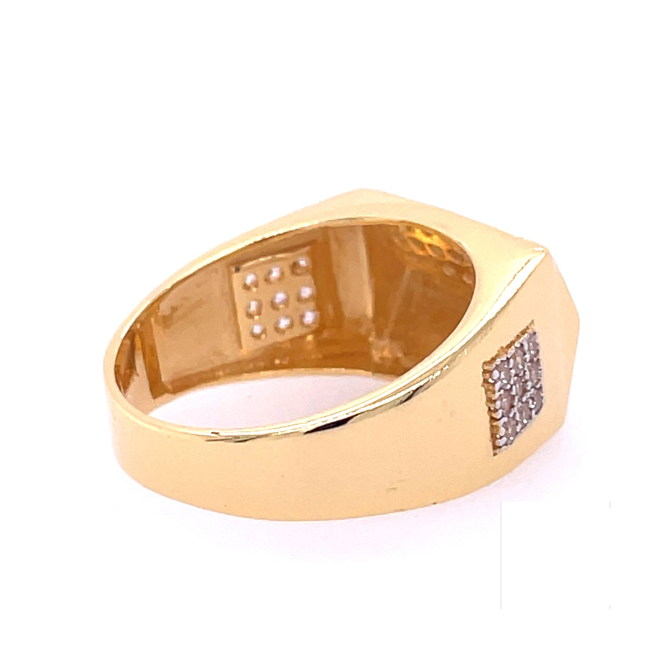 22k yellow gold micro setting stone cz ring - Image 3