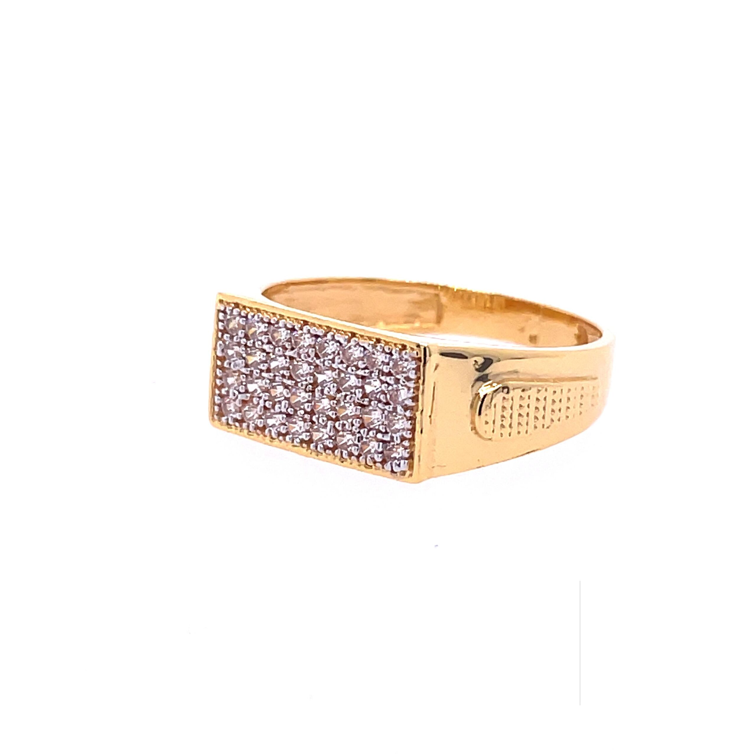 22k yellow gold micro setting stone cz ring