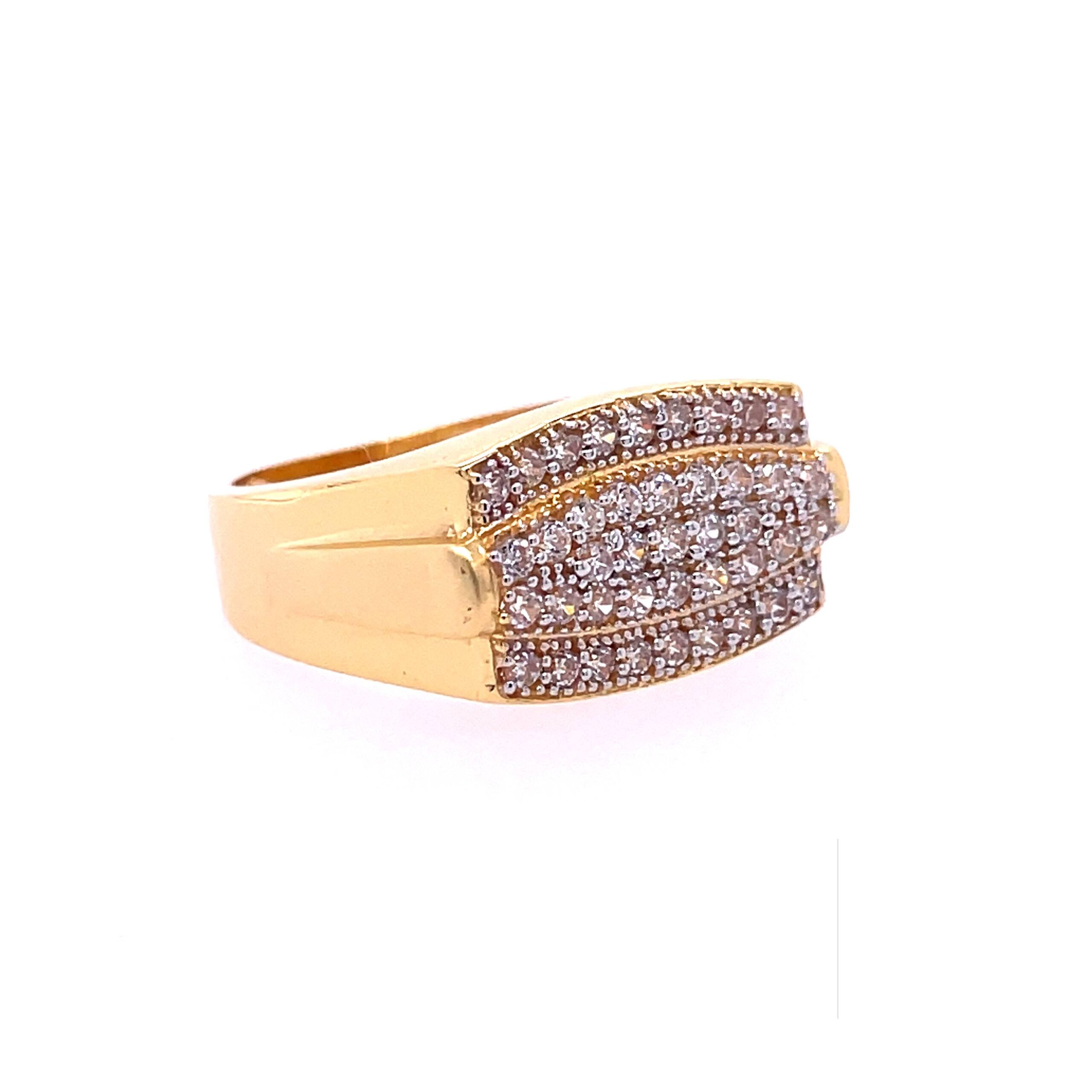 22k yellow gold micro setting stone cz ring - Image 2