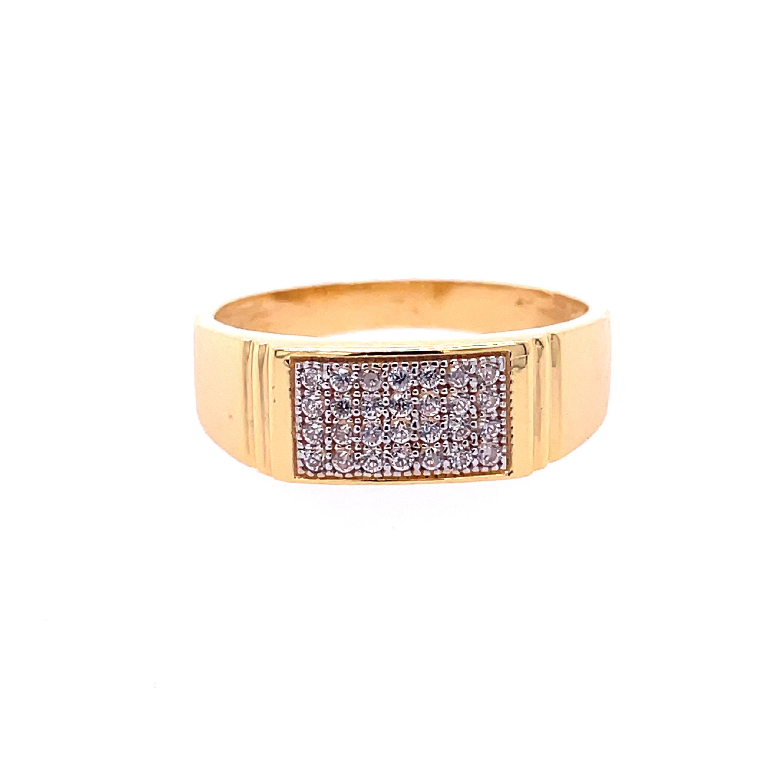22k yellow gold micro setting stone cz ring - Image 2
