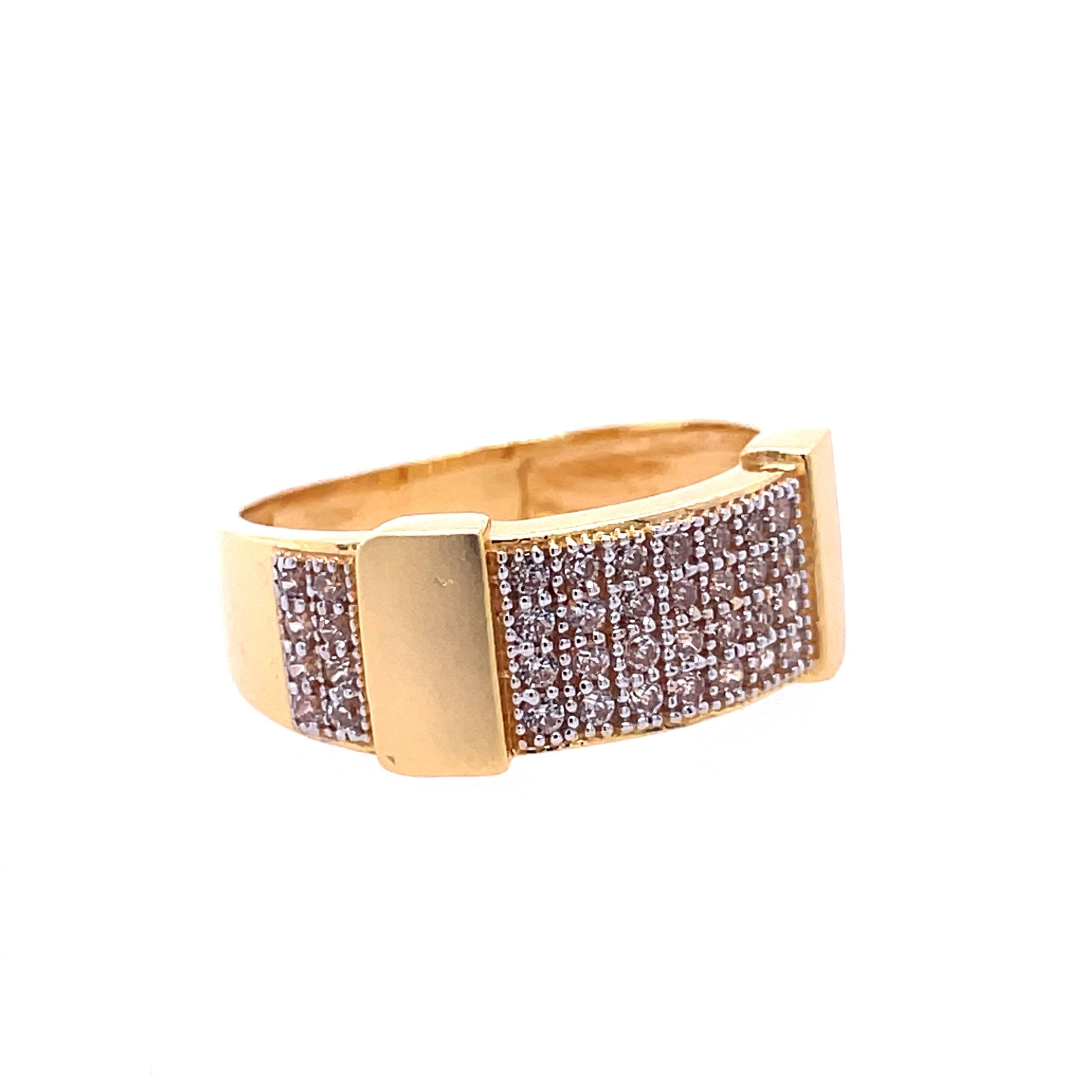 22k Yellow Gold Splendid Cluster Micro Stone CZ Ring - Image 4