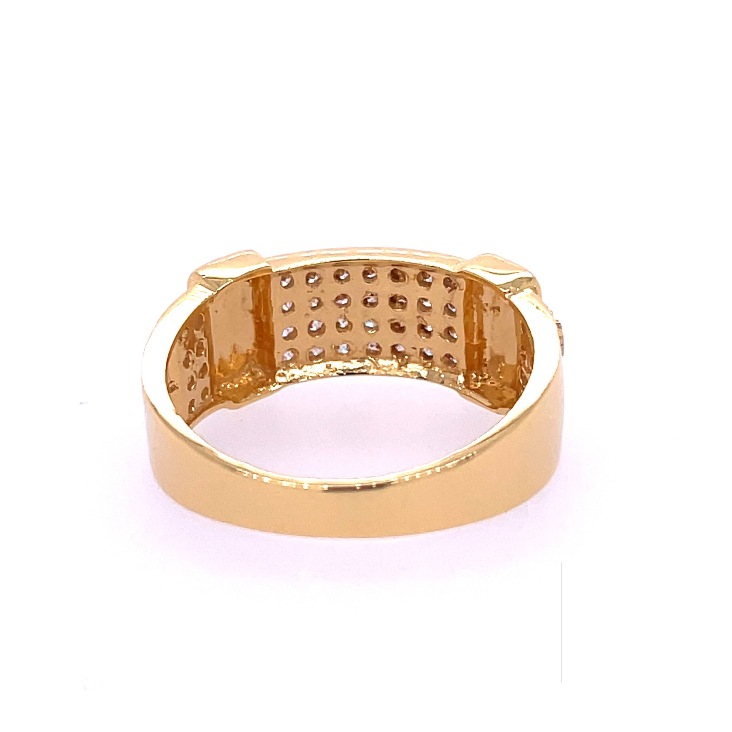 22k Yellow Gold Splendid Cluster Micro Stone CZ Ring - Image 3