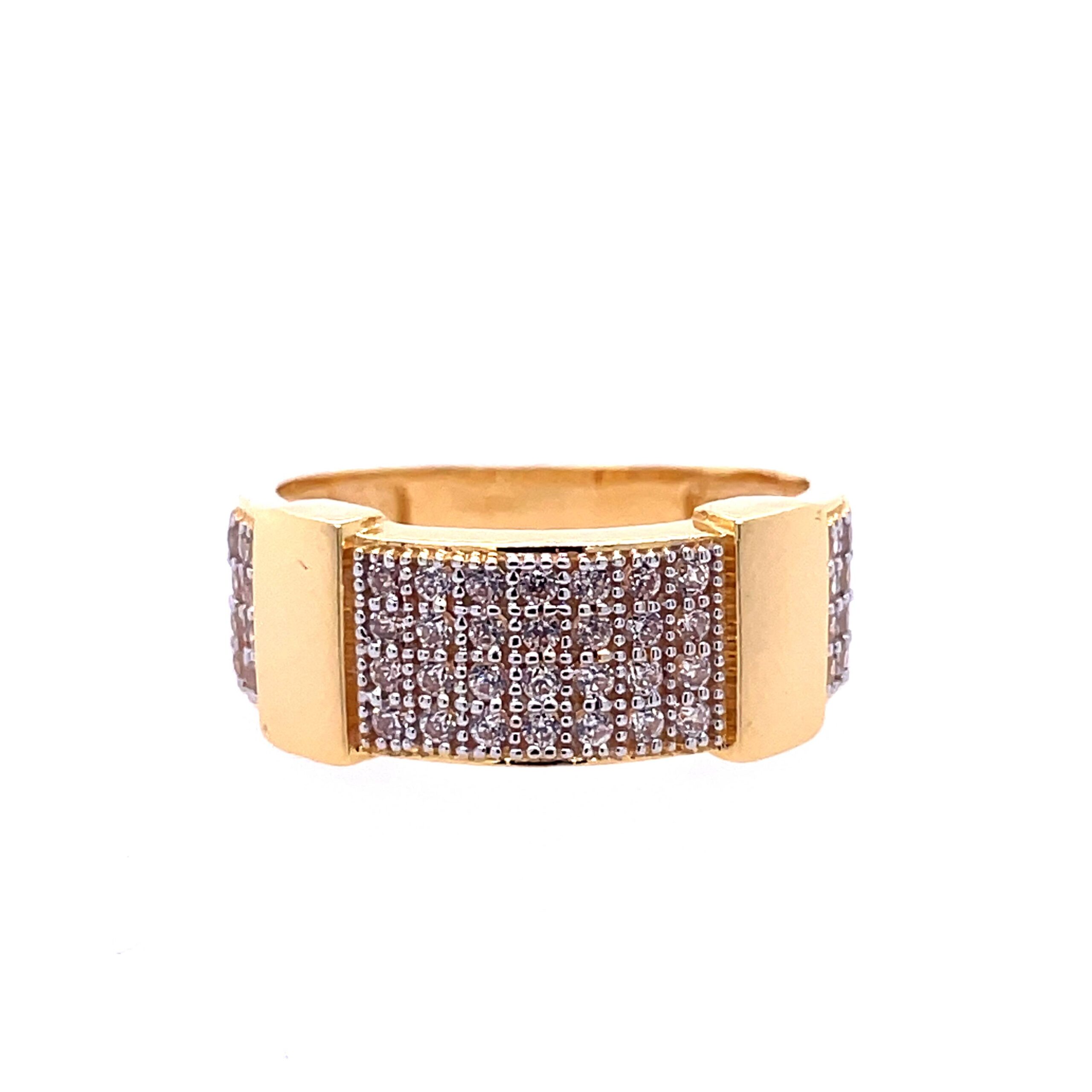 22k Yellow Gold Splendid Cluster Micro Stone CZ Ring - Image 2