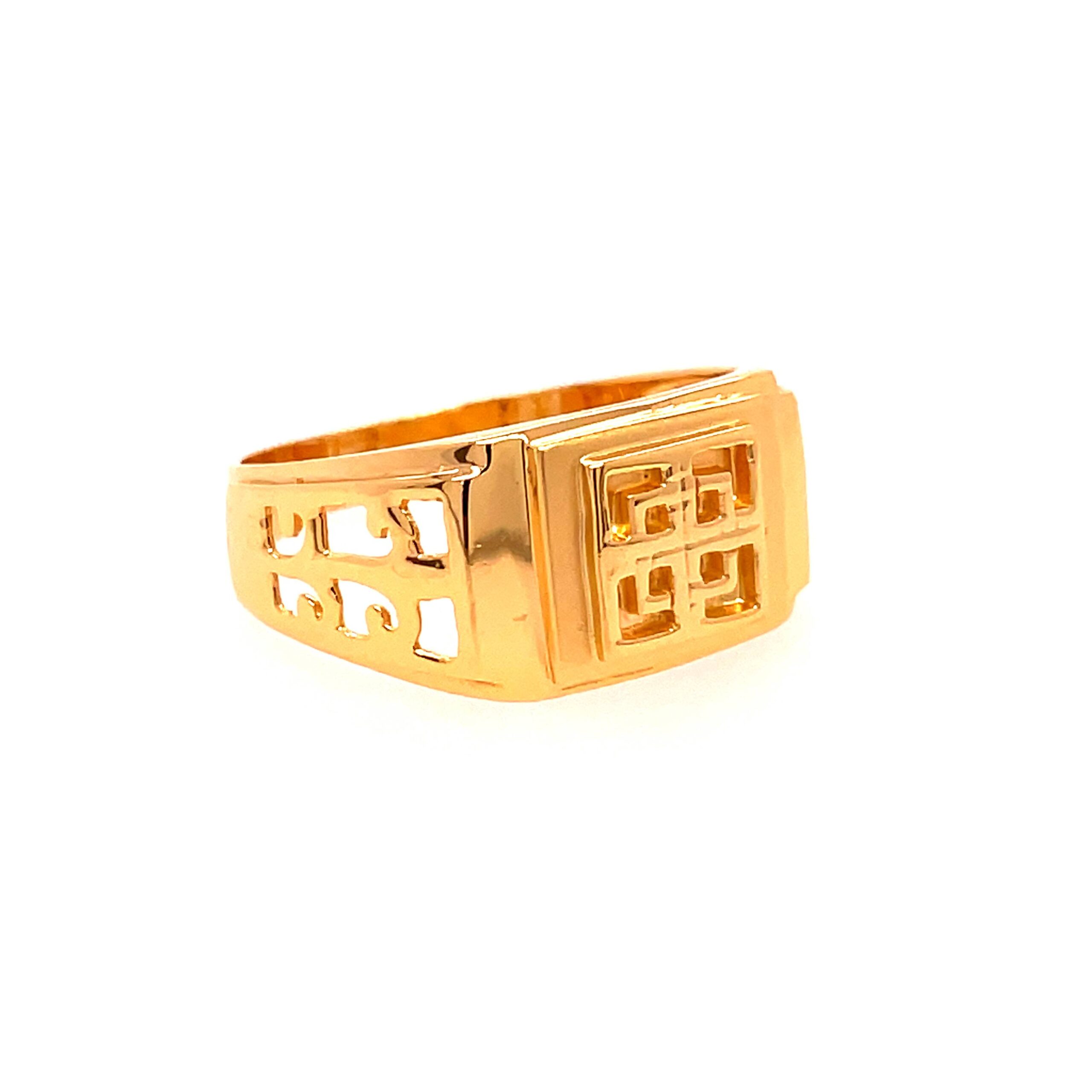 22k Yellow Gold Jason Plain Ring - Image 3