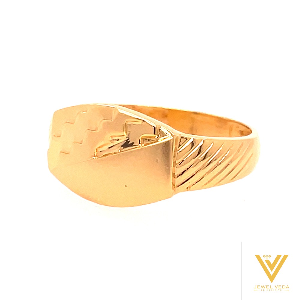22k yellow gold classic plain ring - Image 2