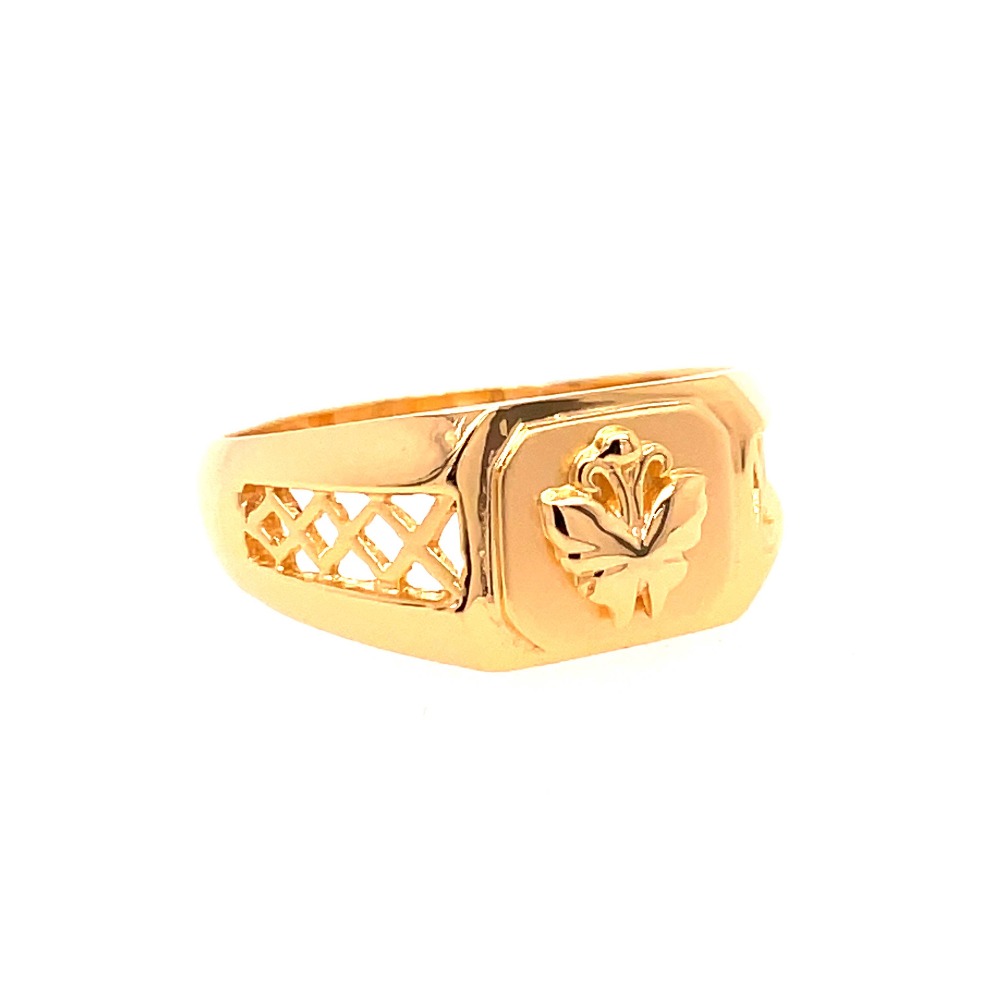 22k yellow gold ridge plain ring - Image 4