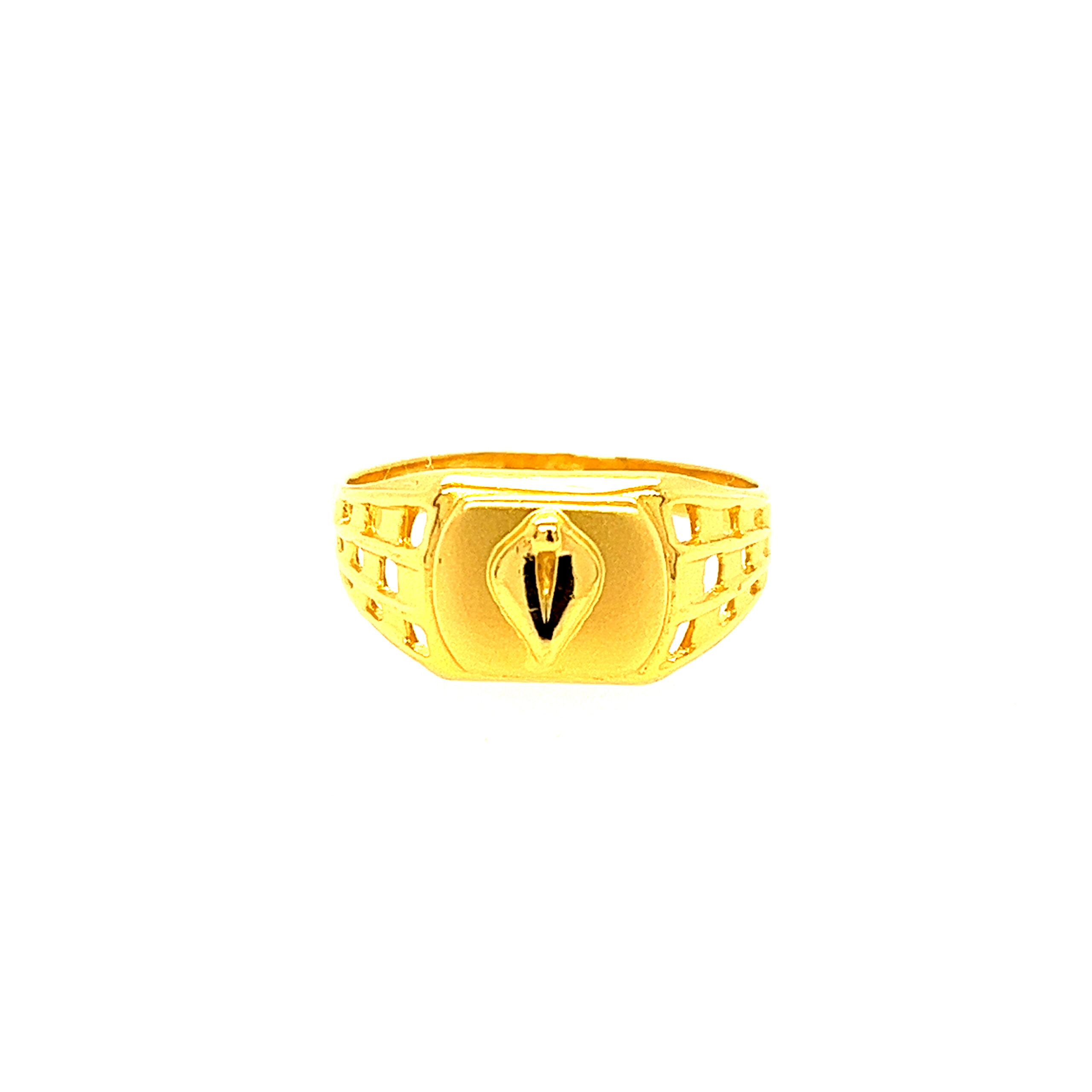 22k yellow gold mystic plain ring