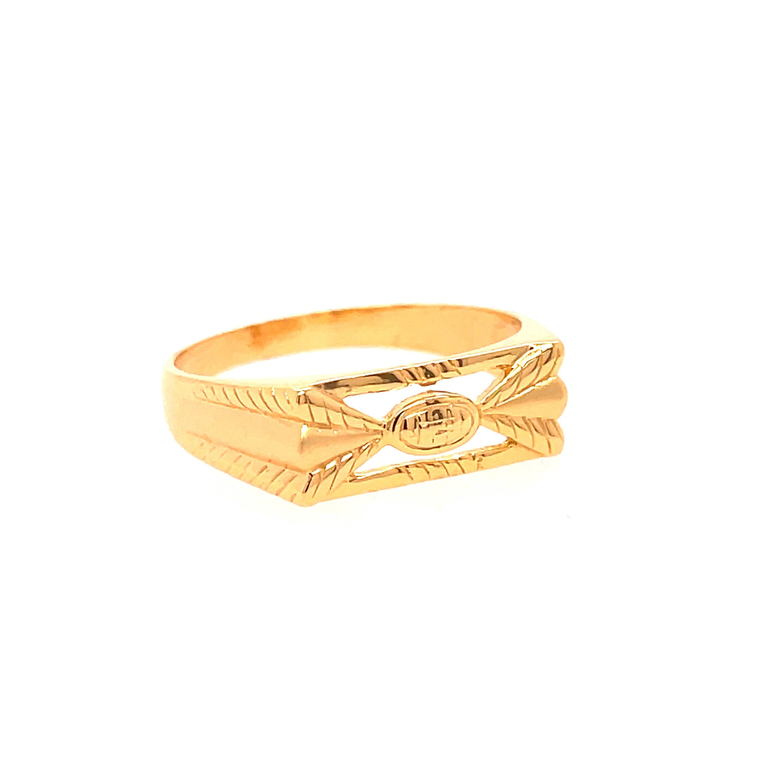 22k Yellow Gold Virya Plain Ring - Image 3