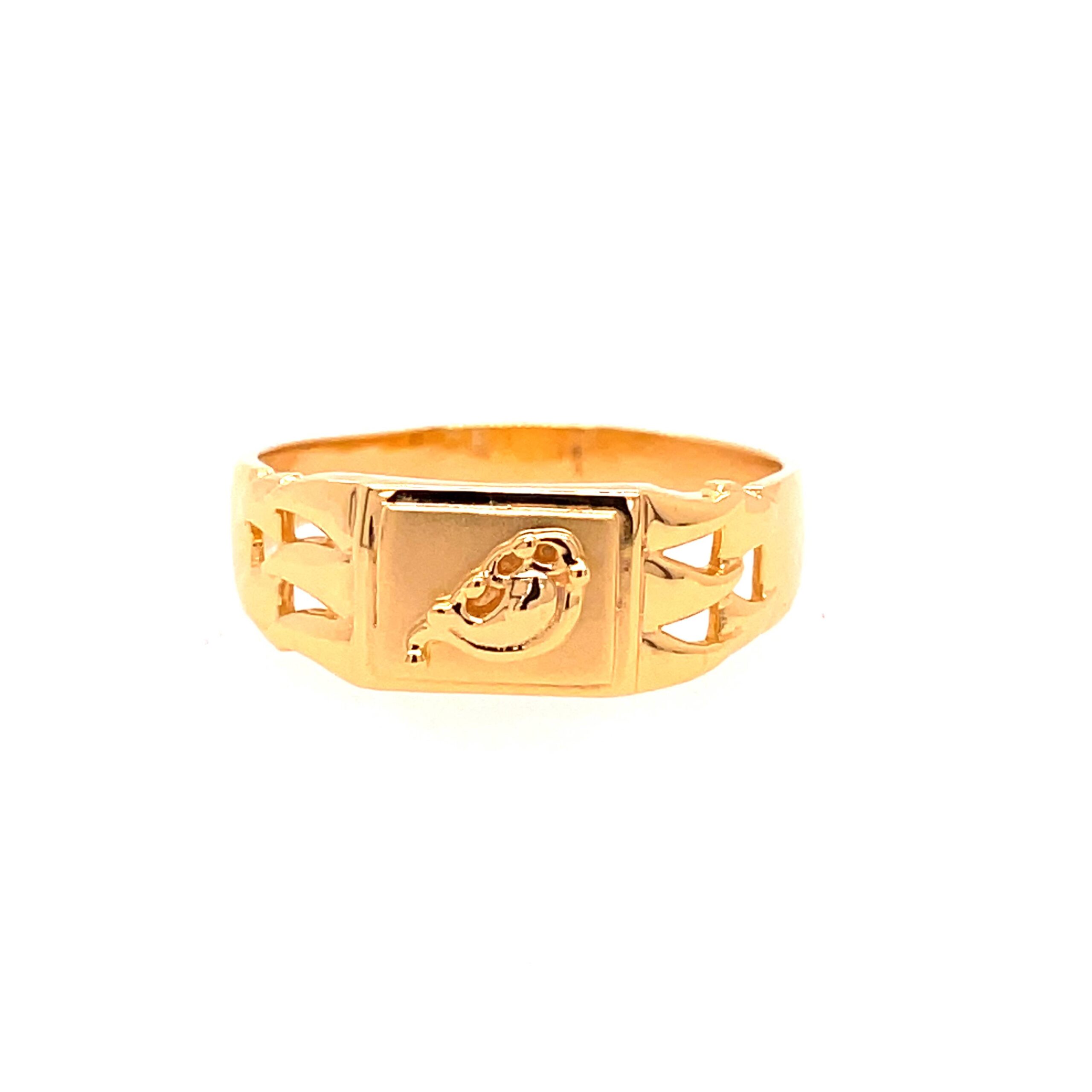 22k Yellow Gold Elegant Plain Ring - Image 2