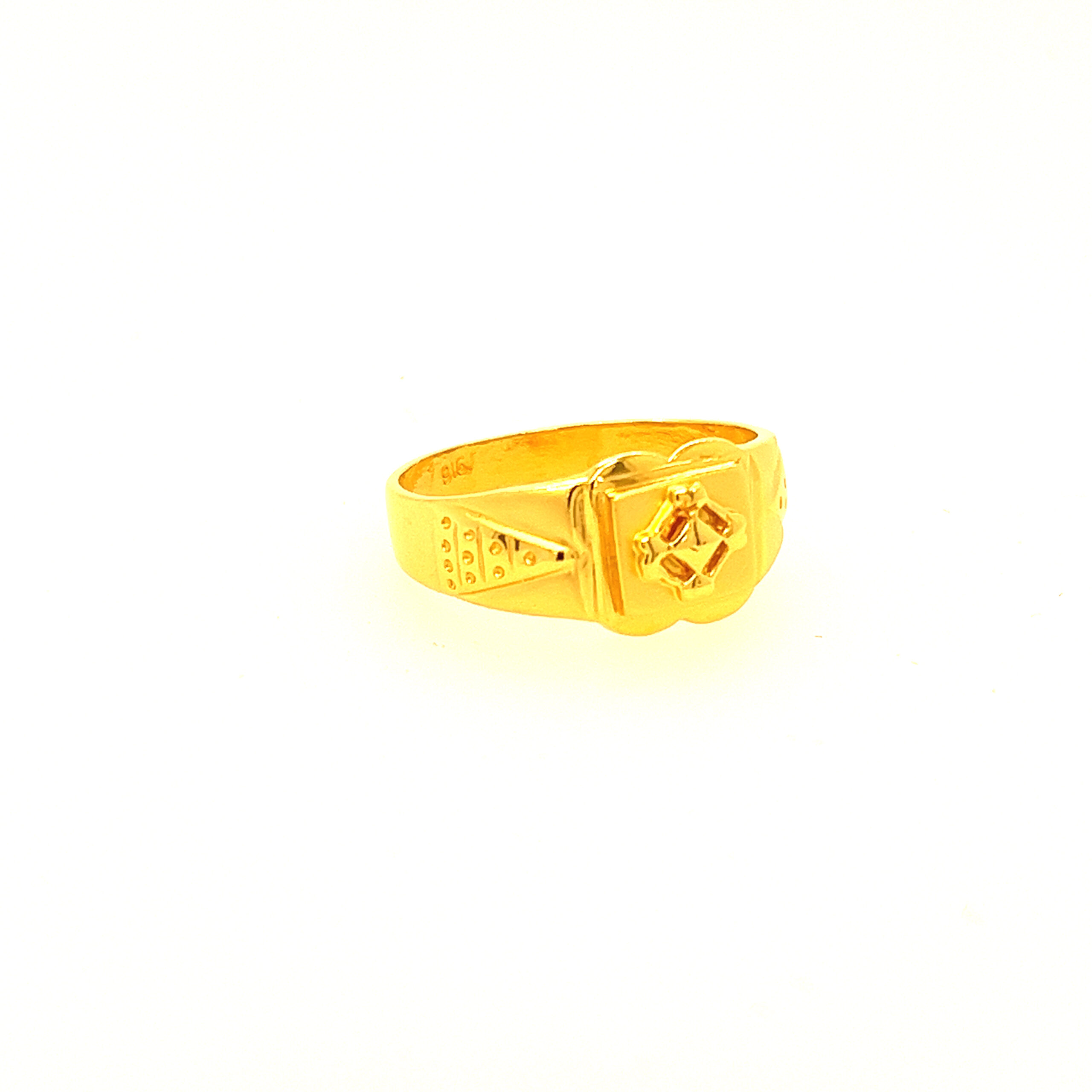 22k Yellow Gold Fancy Plain Ring - Image 3