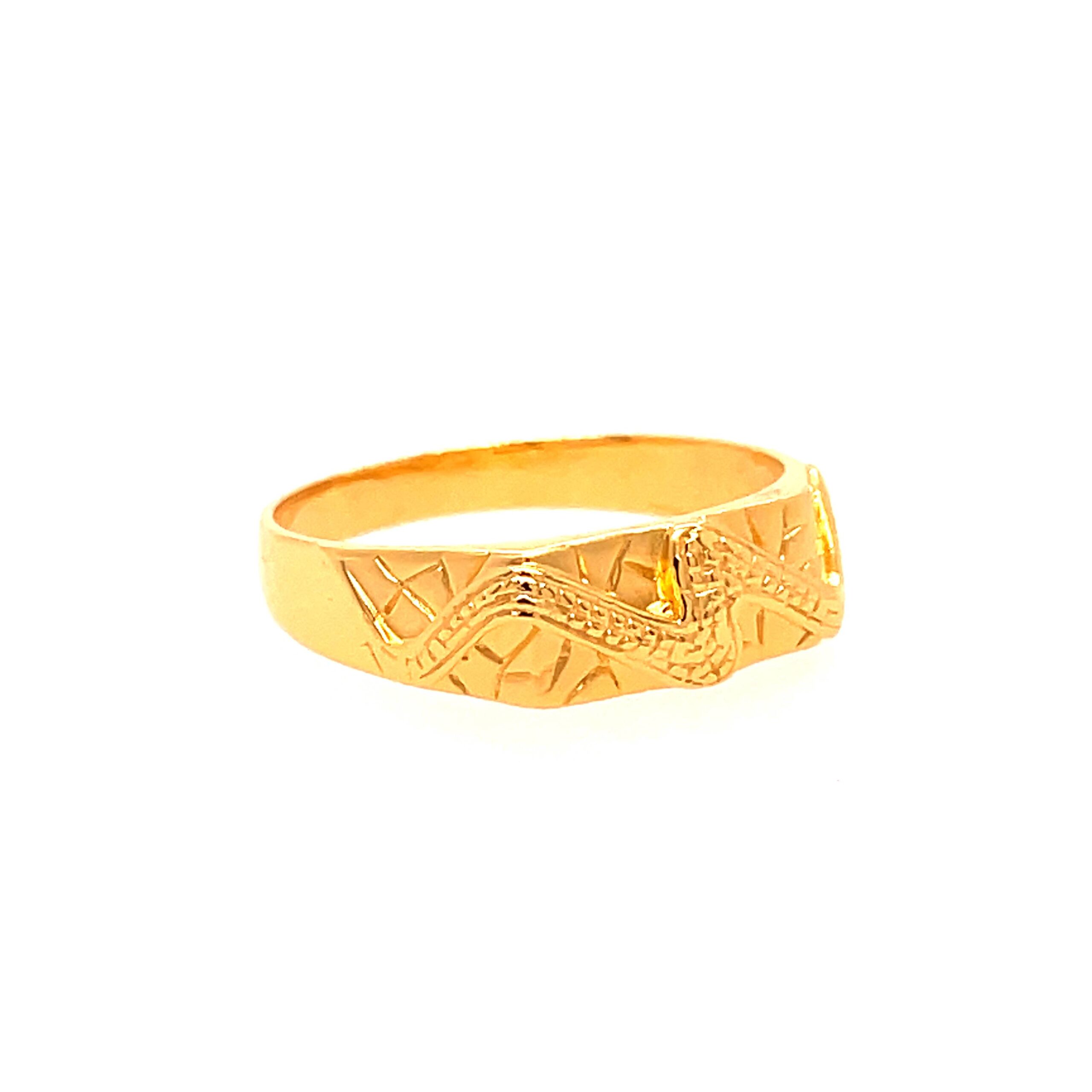 22k yellow gold slien plain ring - Image 3