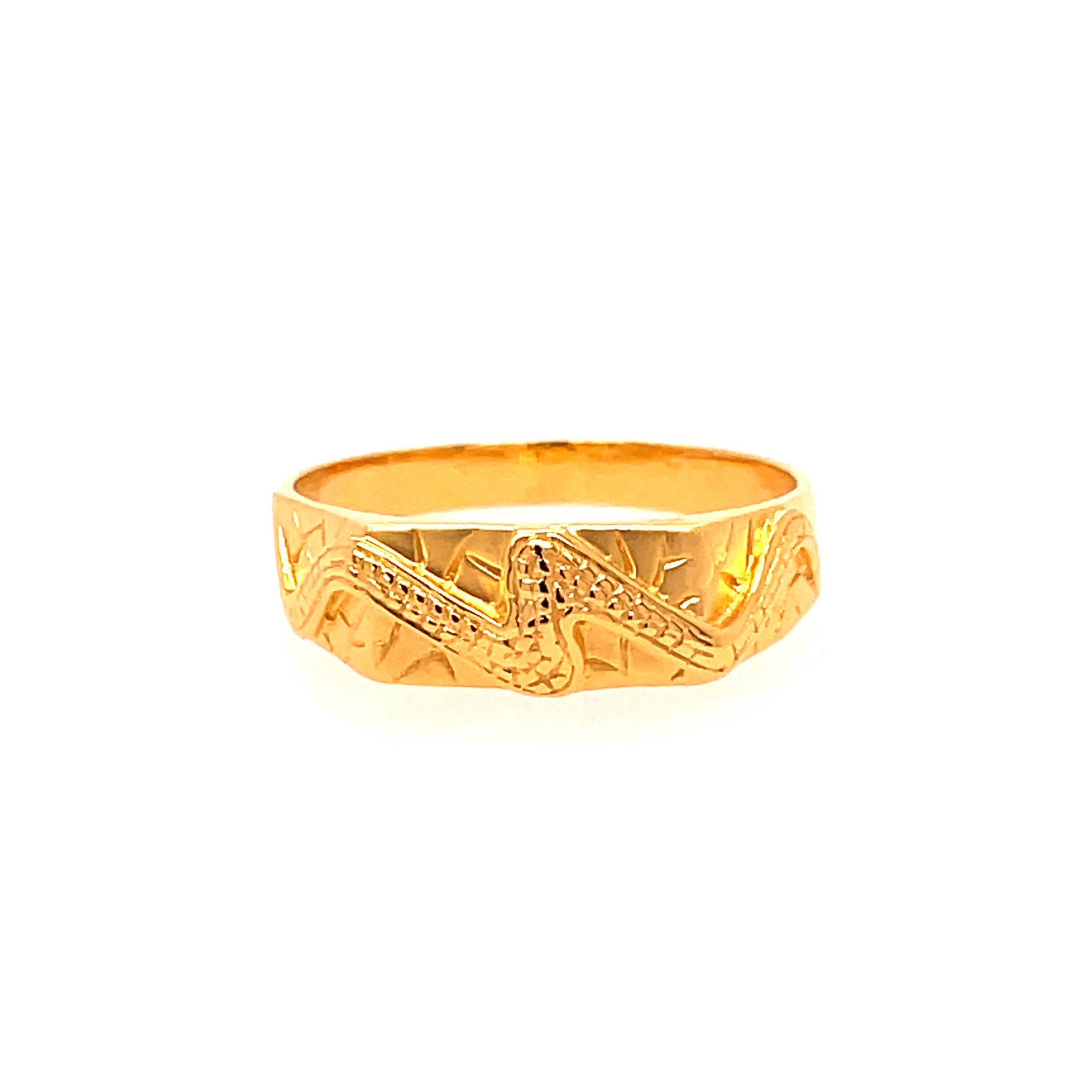 22k yellow gold slien plain ring - Image 2