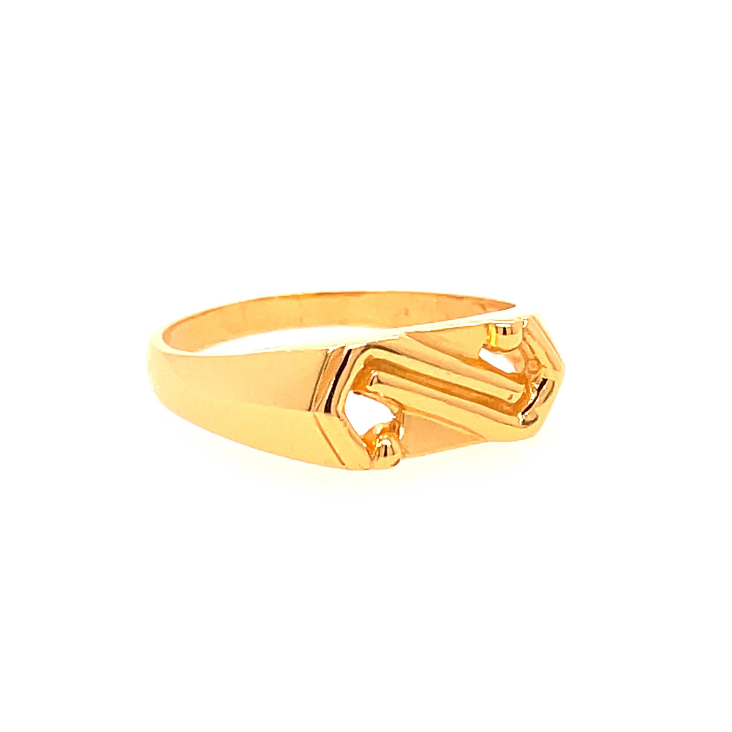 22k Yellow Gold Mystic Plain Ring - Image 3