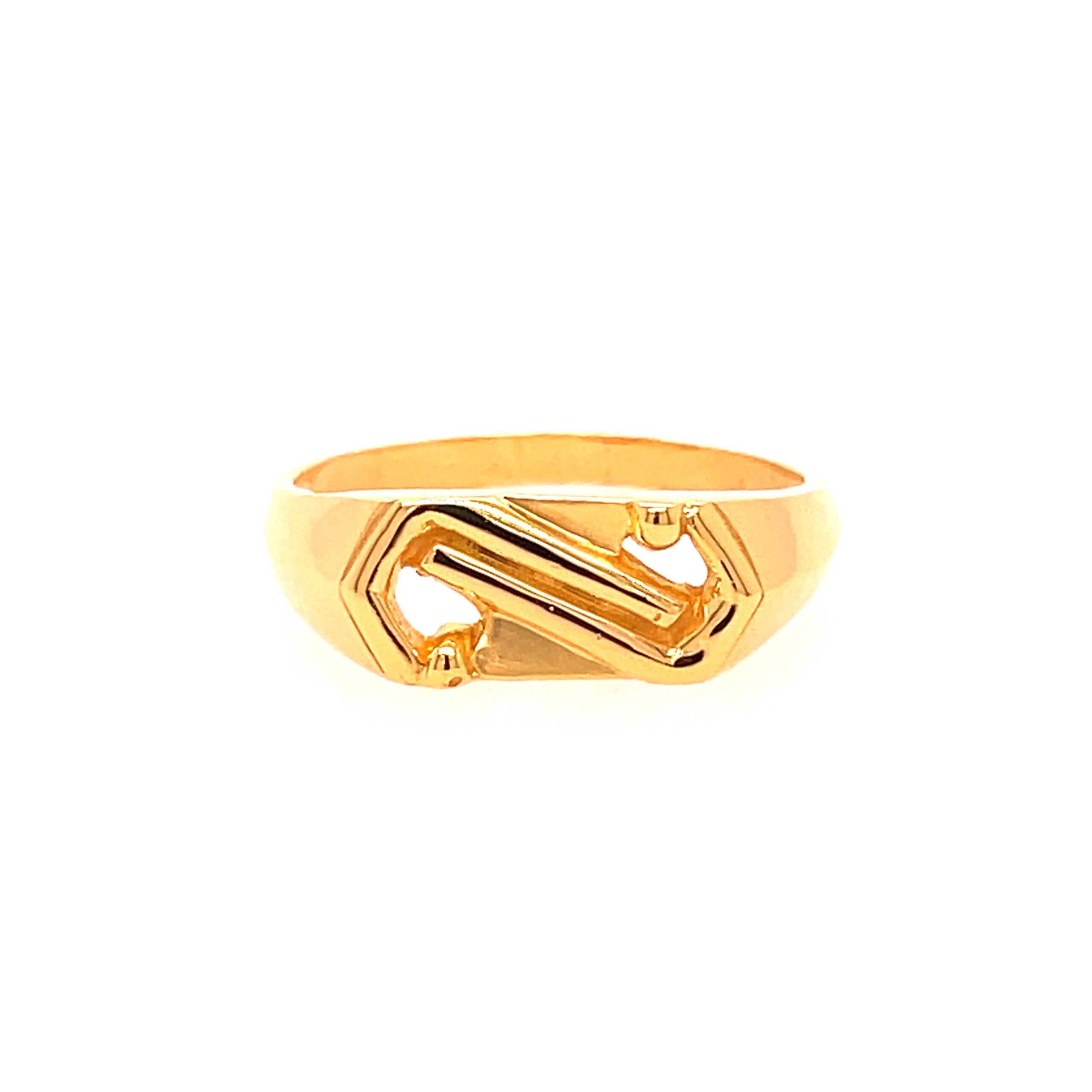 22k Yellow Gold Mystic Plain Ring - Image 2