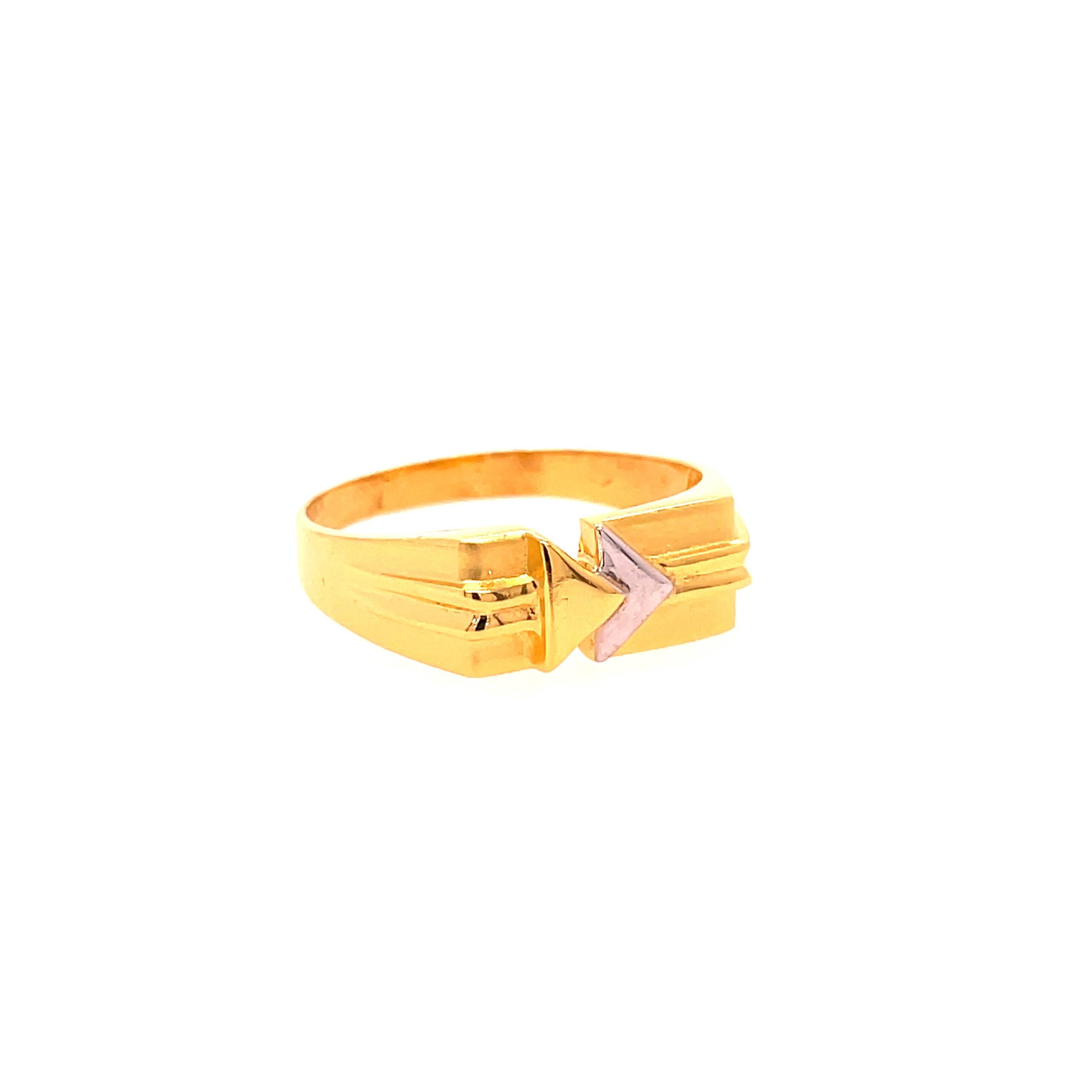 22k yellow gold plain sharro ring - Image 3
