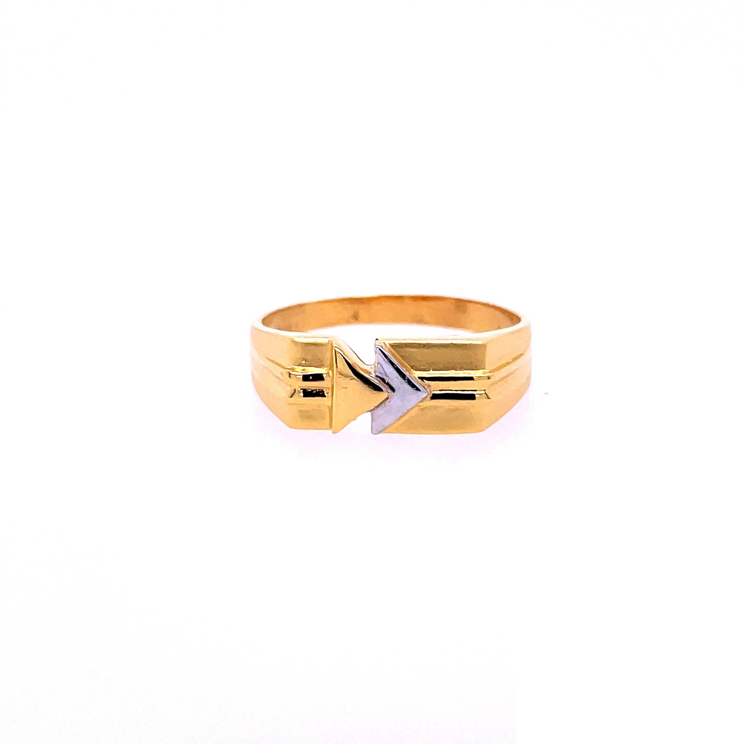 22k yellow gold plain sharro ring - Image 2
